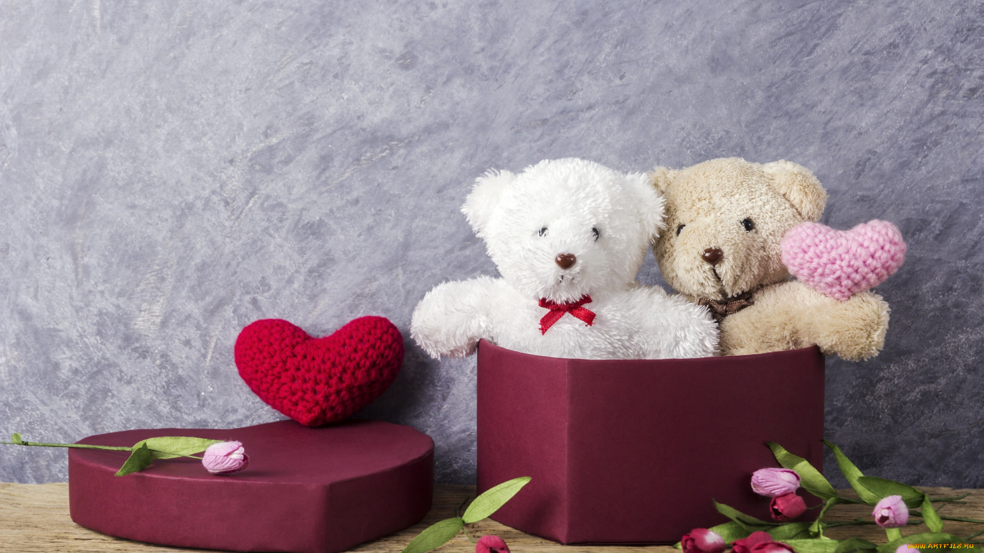 разное, игрушки, wood, love, любовь, gift, romantic, тюльпаны, cute, мишка, розовые, heart, цветы, сердце, pink, игрушка, tulips, bear, valentine's, day, flowers, подарок, teddy