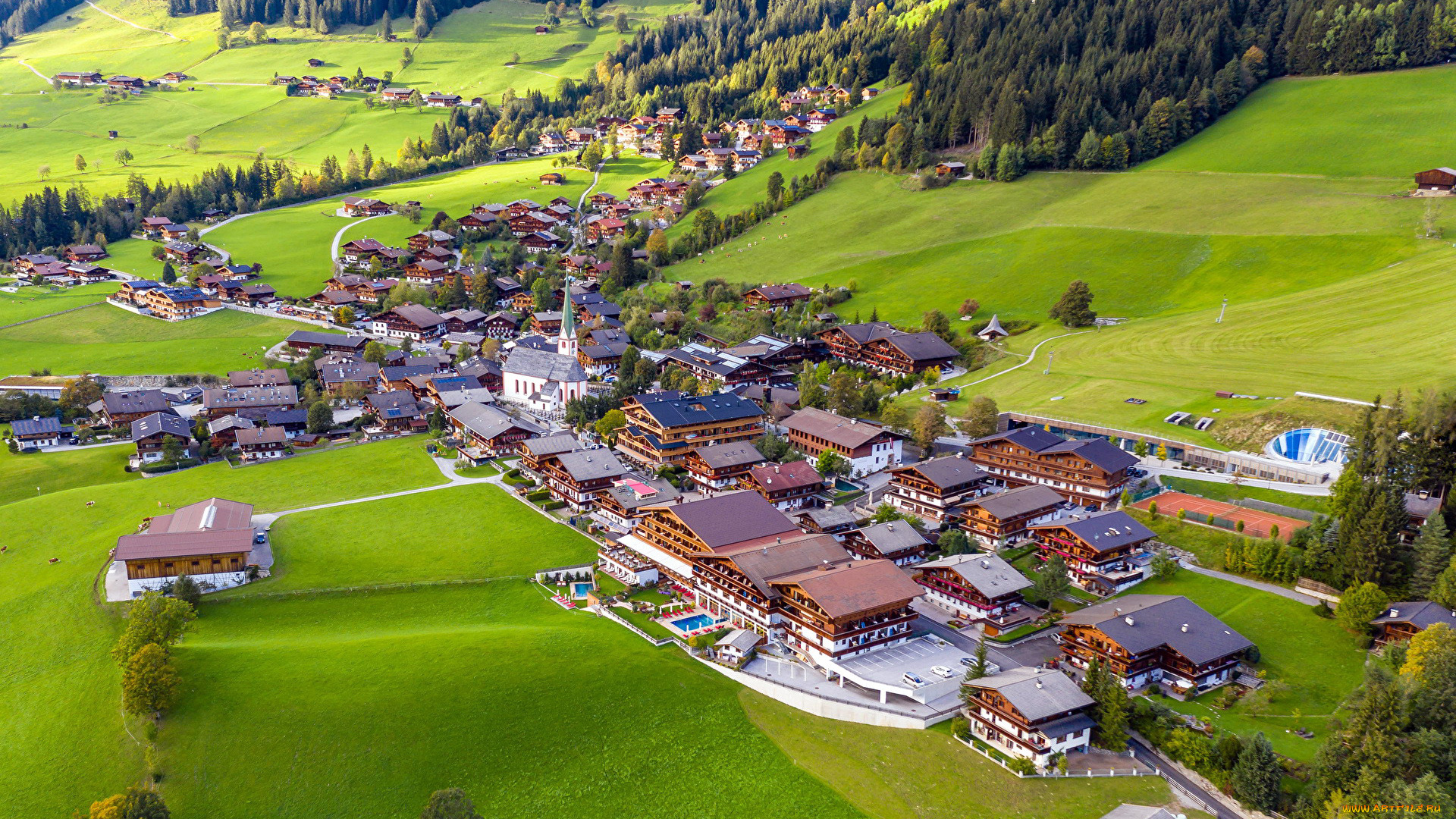 alpbach, austria, города, -, панорамы