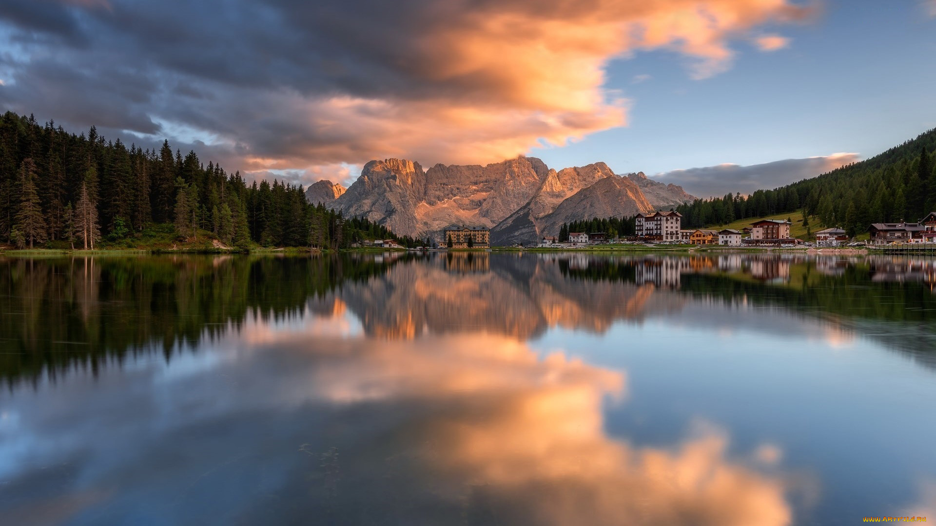 grand, hotel, misurina, misurina, lake, italy, города, -, пейзажи, grand, hotel, misurina, lake