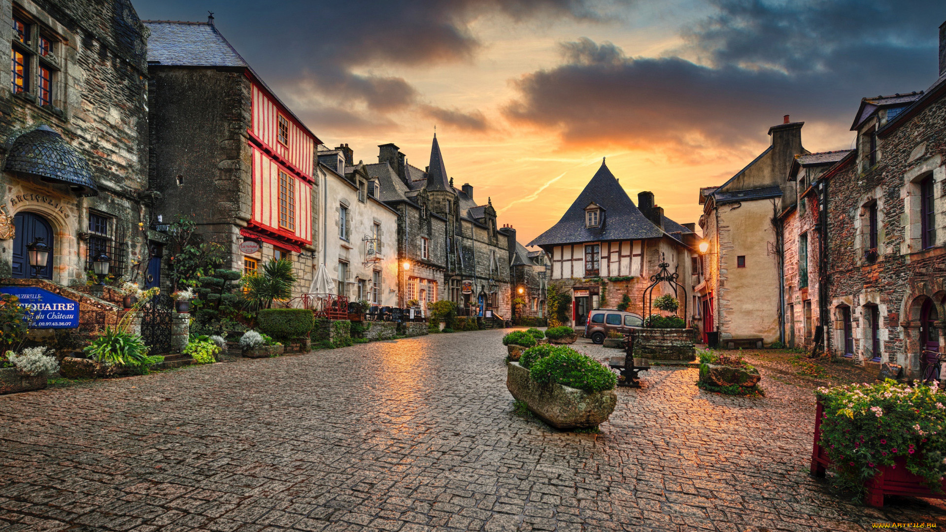 rochefort-en-terre, bretagne, france, города, -, улицы, , площади, , набережные