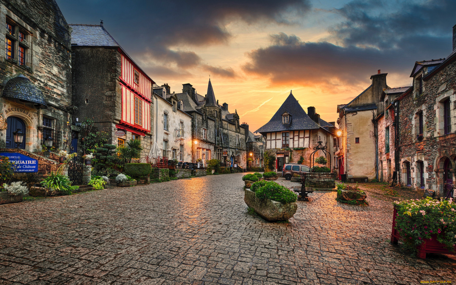 rochefort-en-terre, bretagne, france, города, -, улицы, , площади, , набережные