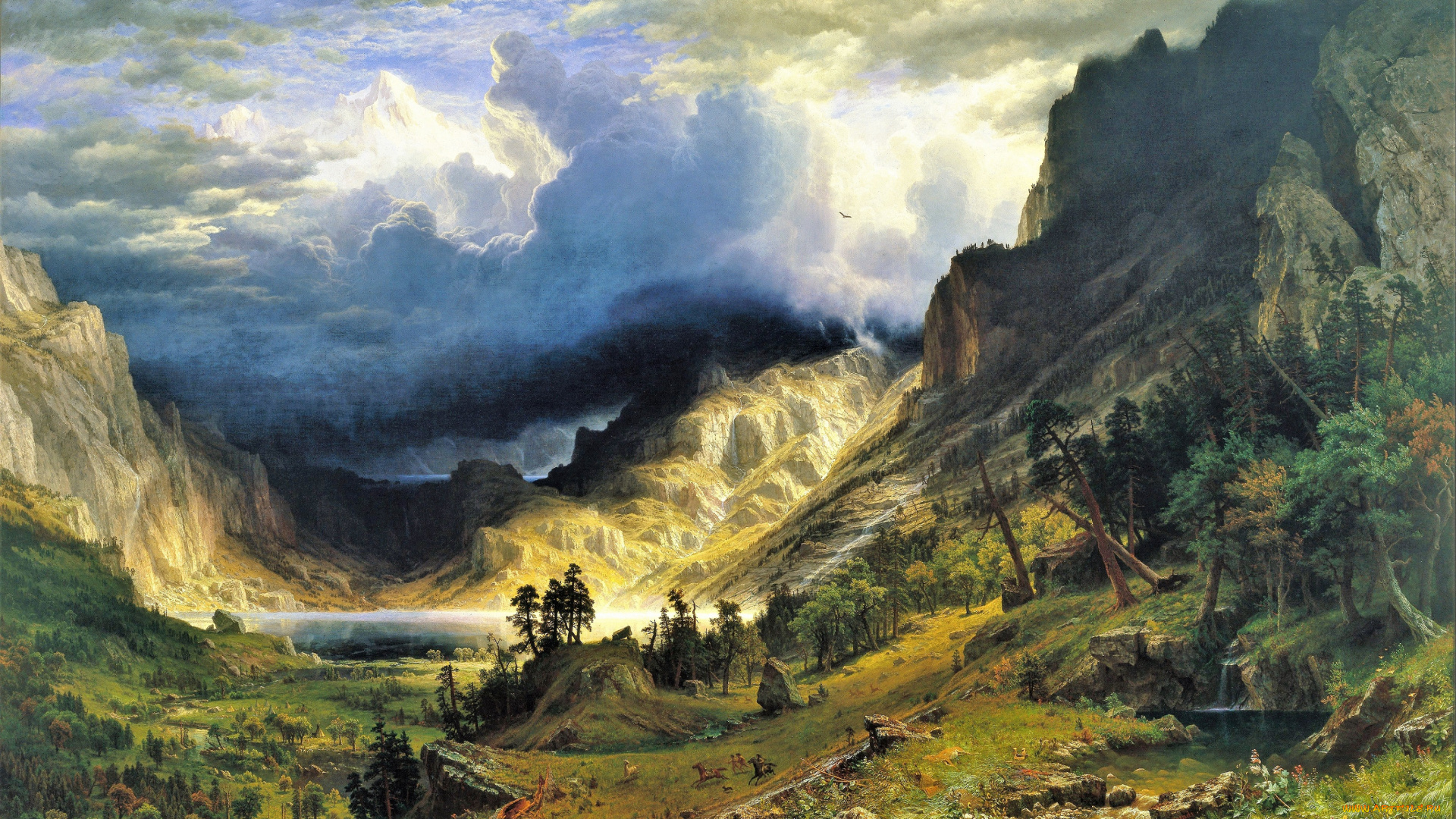 albert, bierstadt, рисованное, живопись, пейзаж