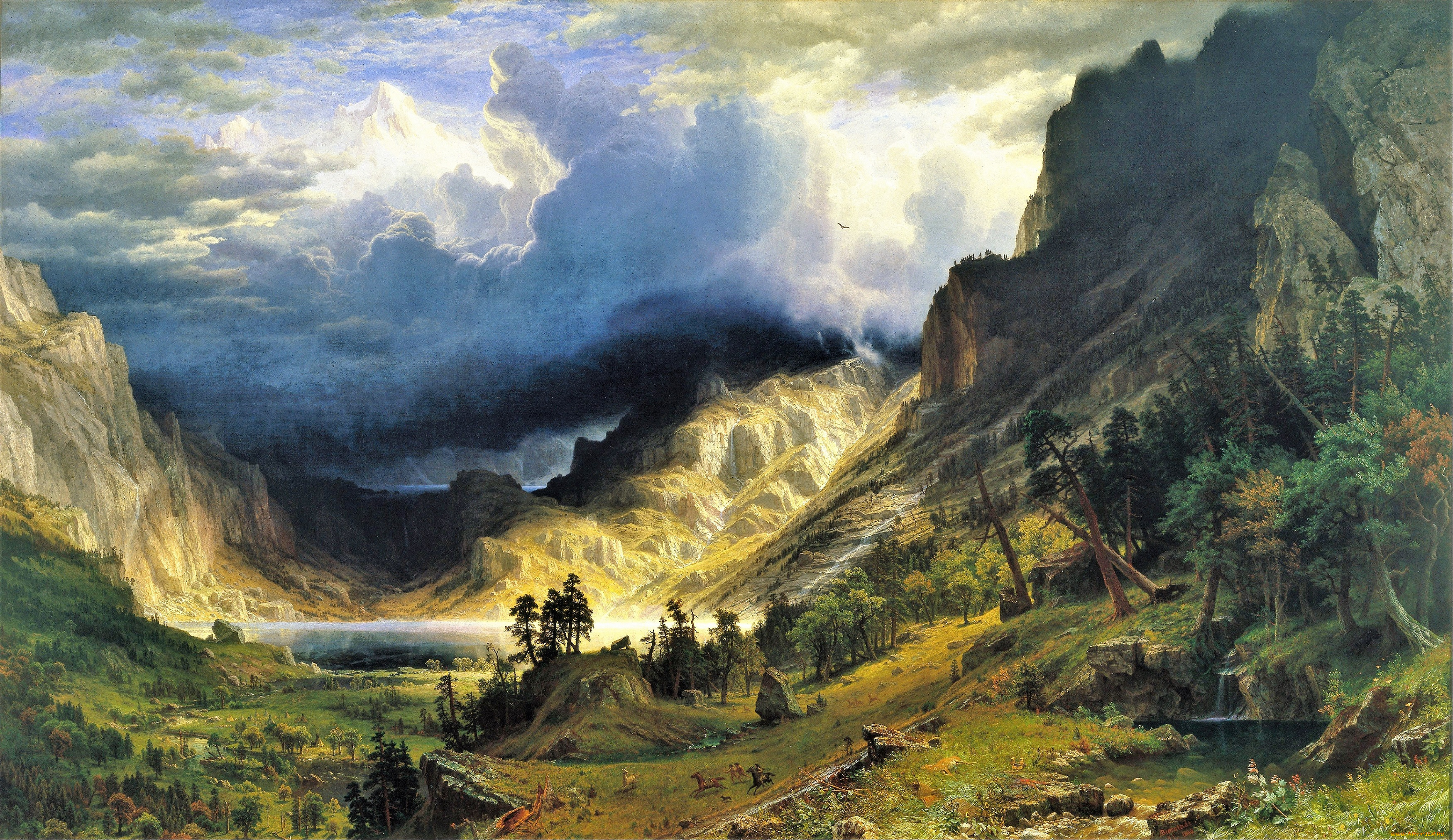 albert, bierstadt, рисованное, живопись, пейзаж