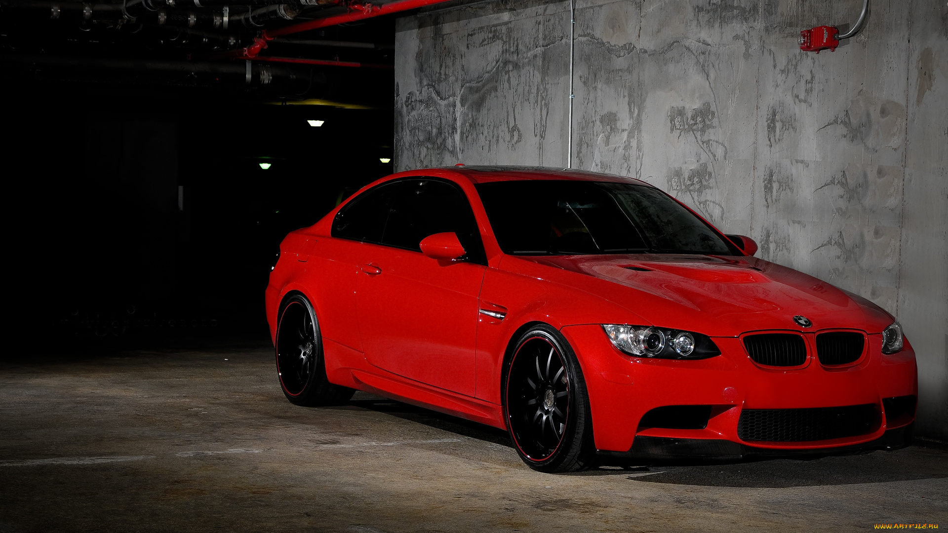 автомобили, bmw, m3, e90, red, передняя, часть, парковка, бмв, красный