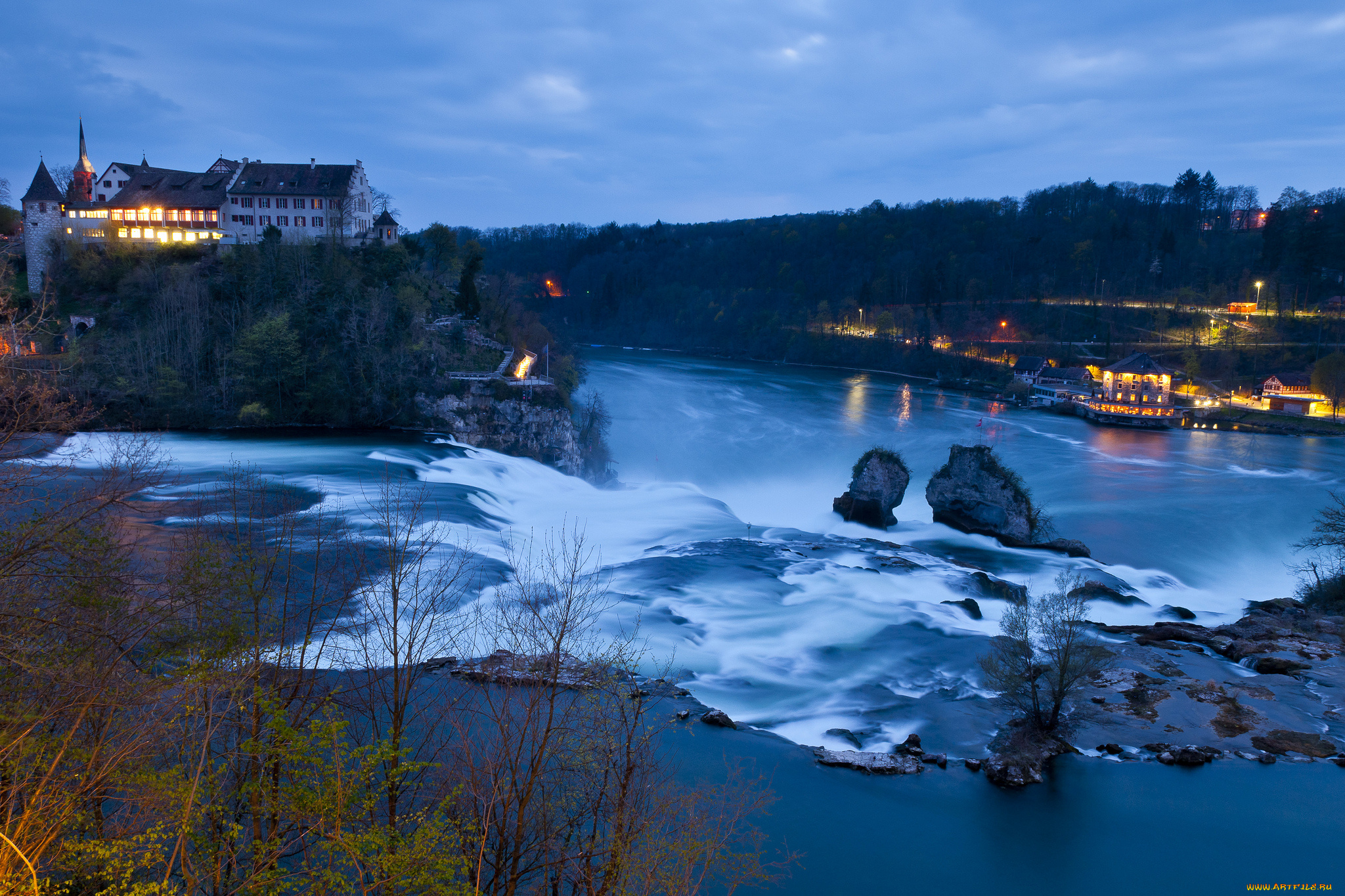 schaffhausen, switzerland, города, пейзажи, rhine, falls, швейцария, водопад, река, замок