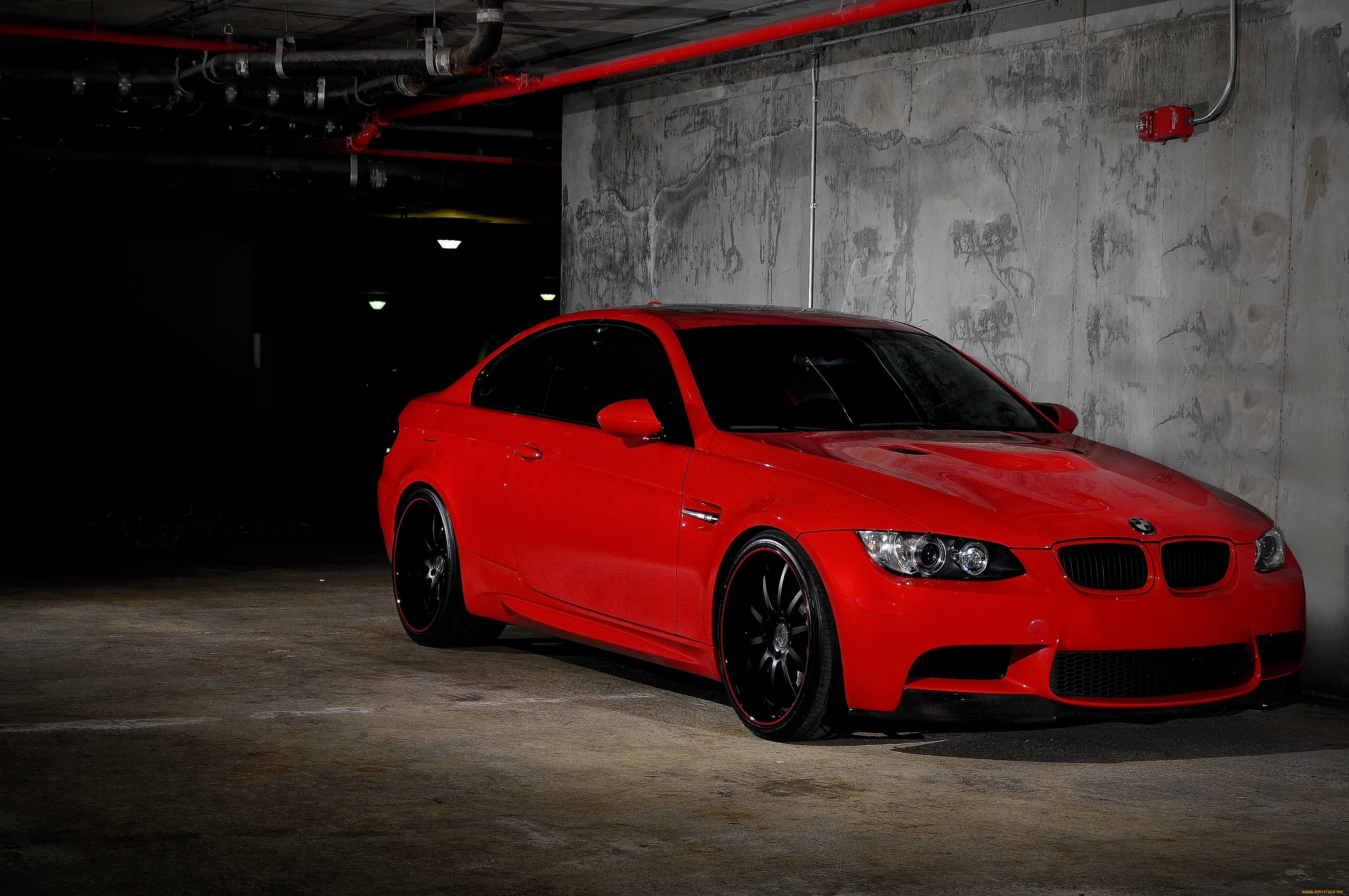 автомобили, bmw, m3, e90, red, передняя, часть, парковка, бмв, красный