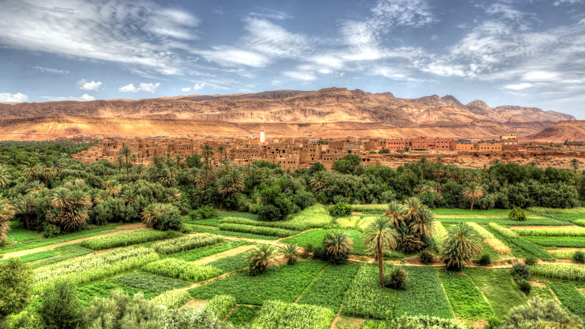 марокко, сус, масса, драа, города, панорамы, горы, поля, растительность, старый, город