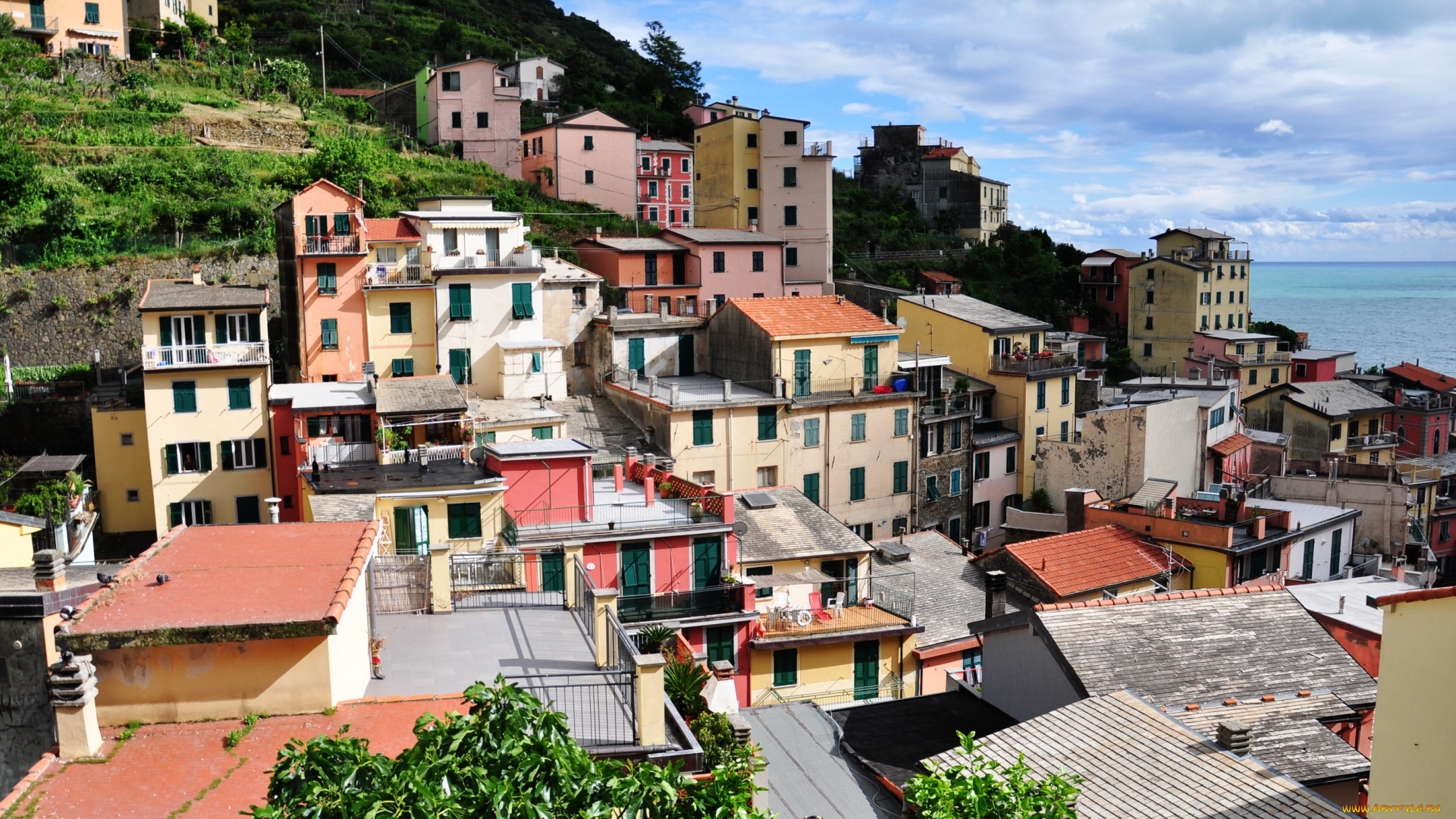 riomaggiore, италия, города, амальфийское, лигурийское, побережье, дома, море, берег