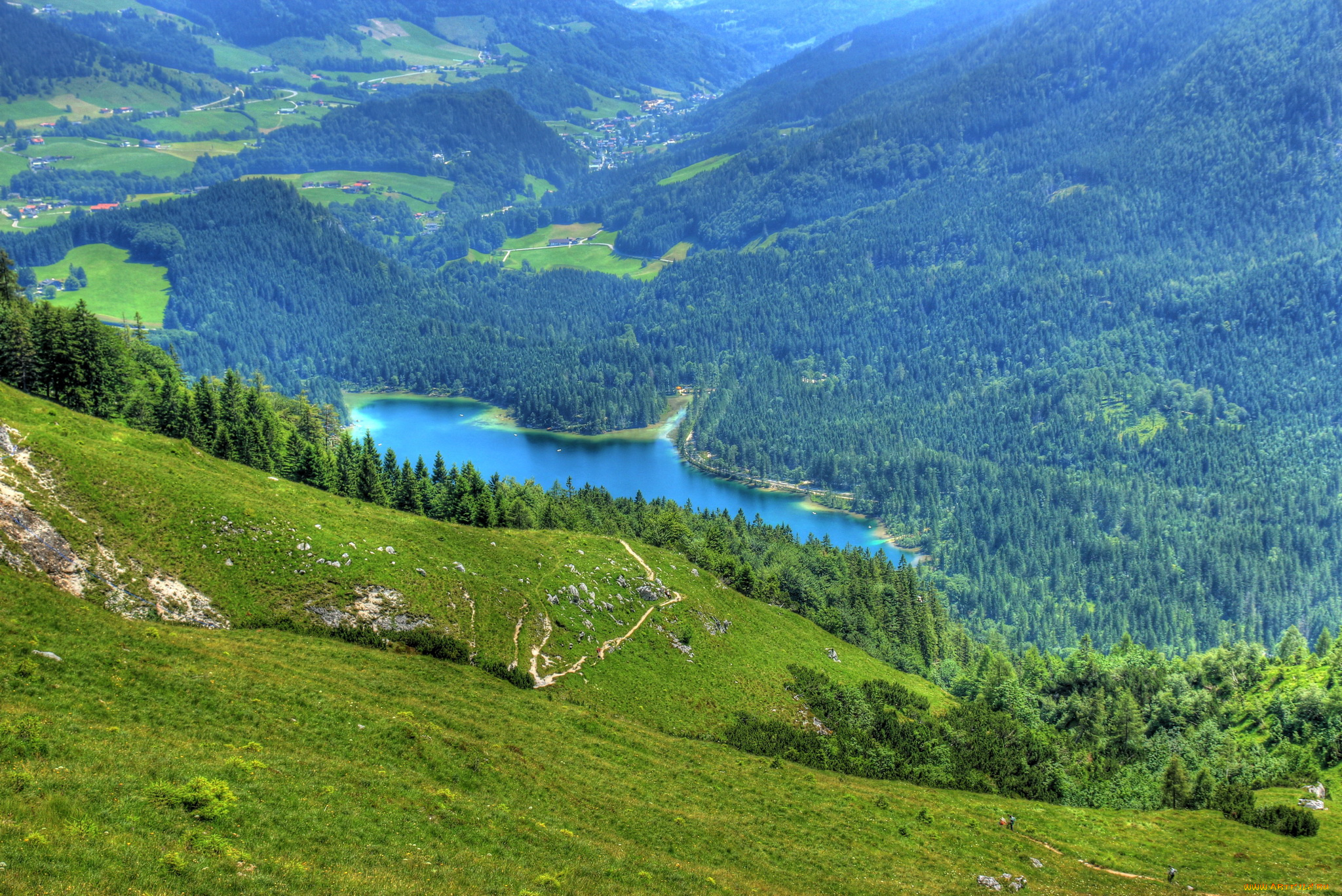 германия, бавария, рамзау, природа, реки, озера, горы, озеро