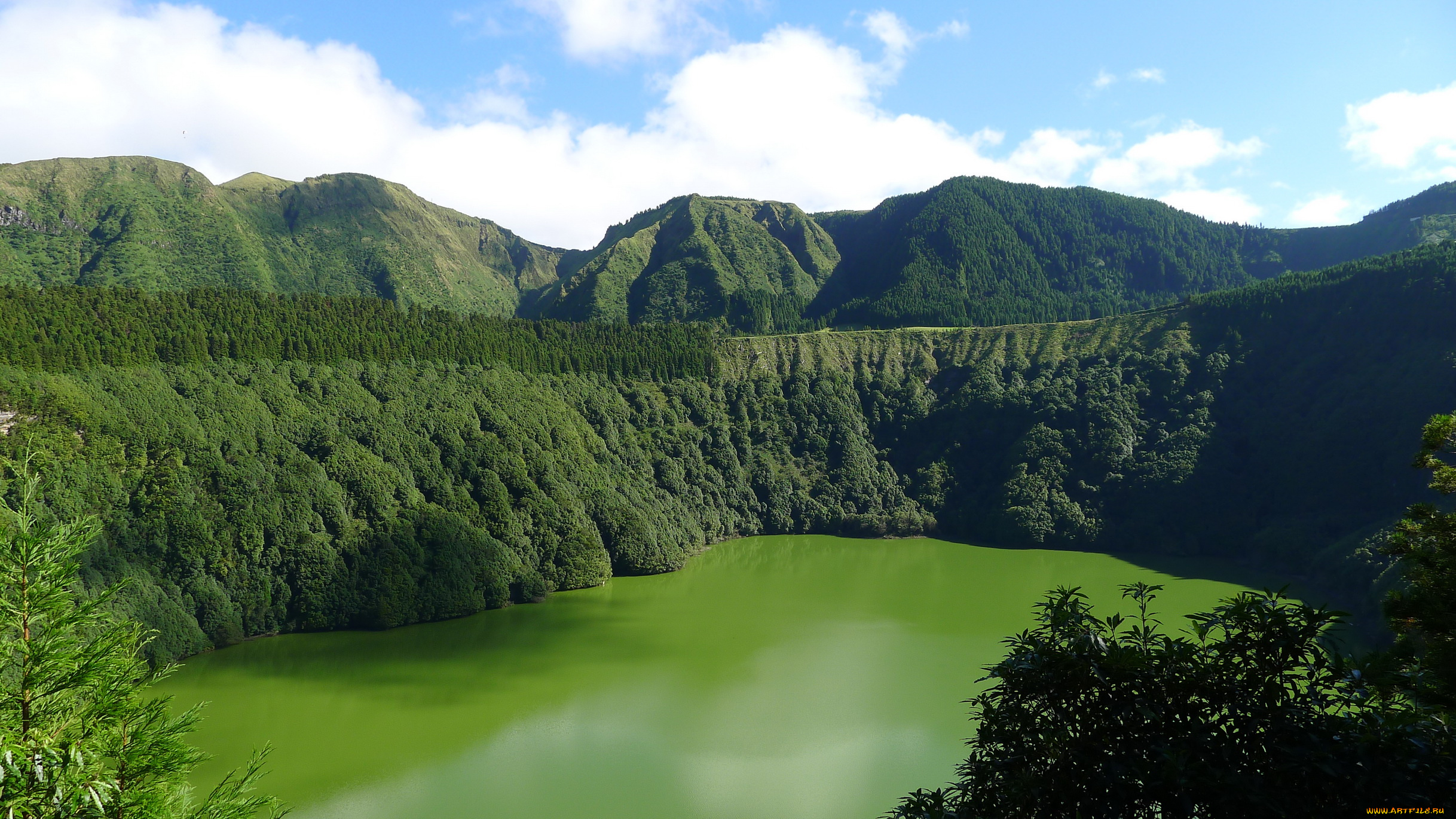 azores, португалия, природа, реки, озера, лес, озеро, горы