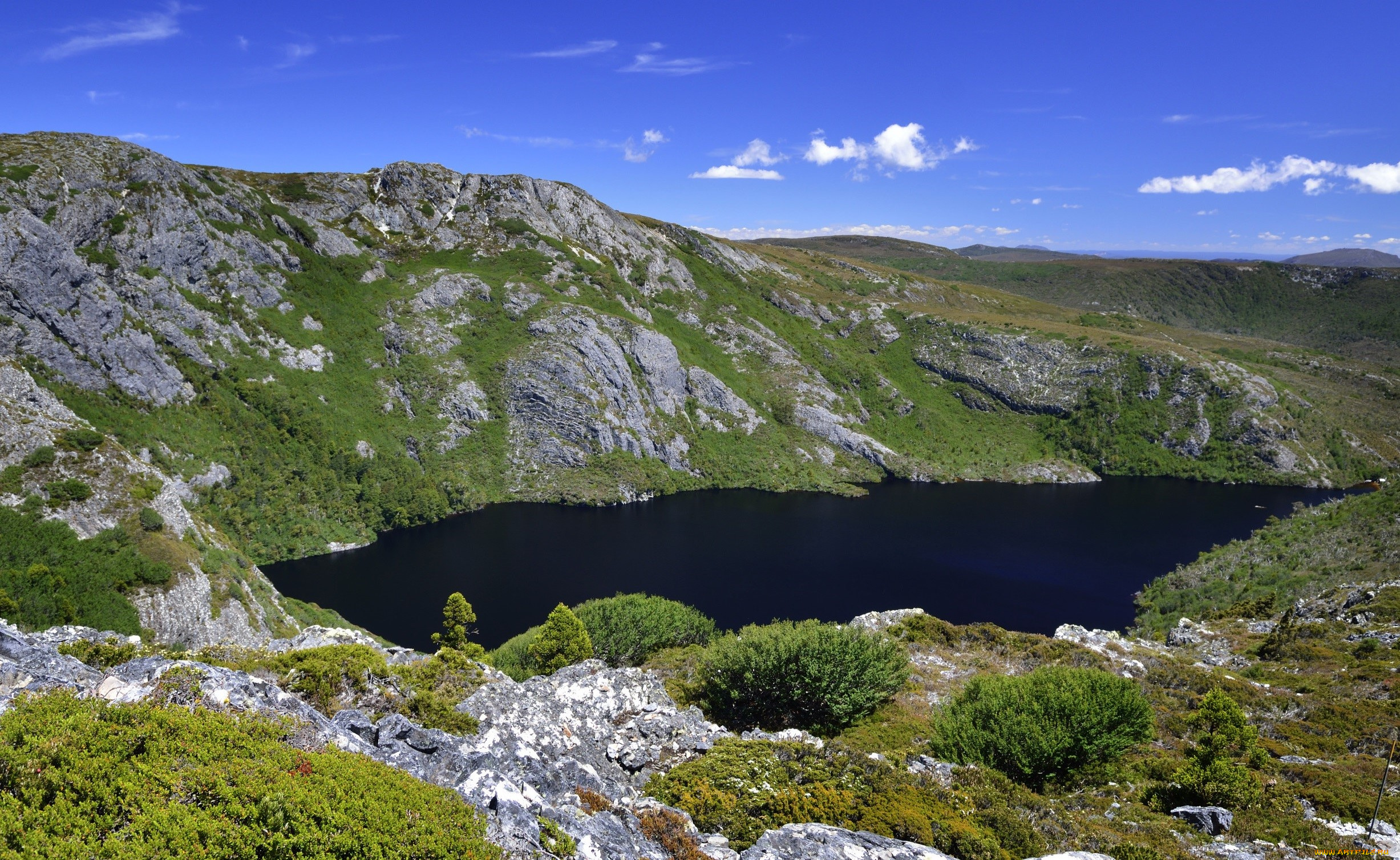 crater, lake, природа, реки, озера, холмы, старый, кратер, озеро, трава