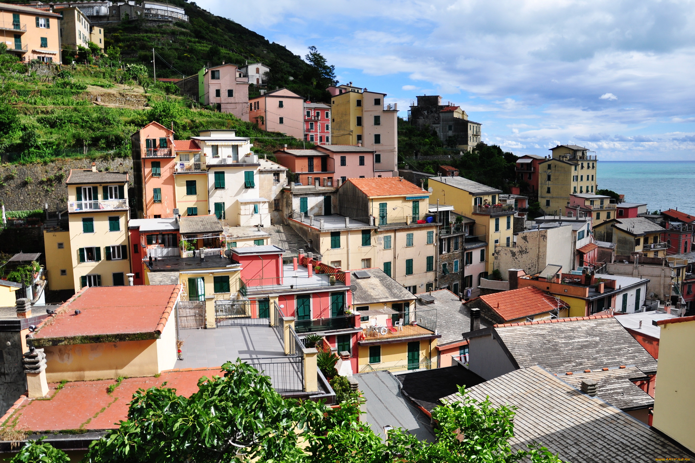 riomaggiore, италия, города, амальфийское, лигурийское, побережье, дома, море, берег