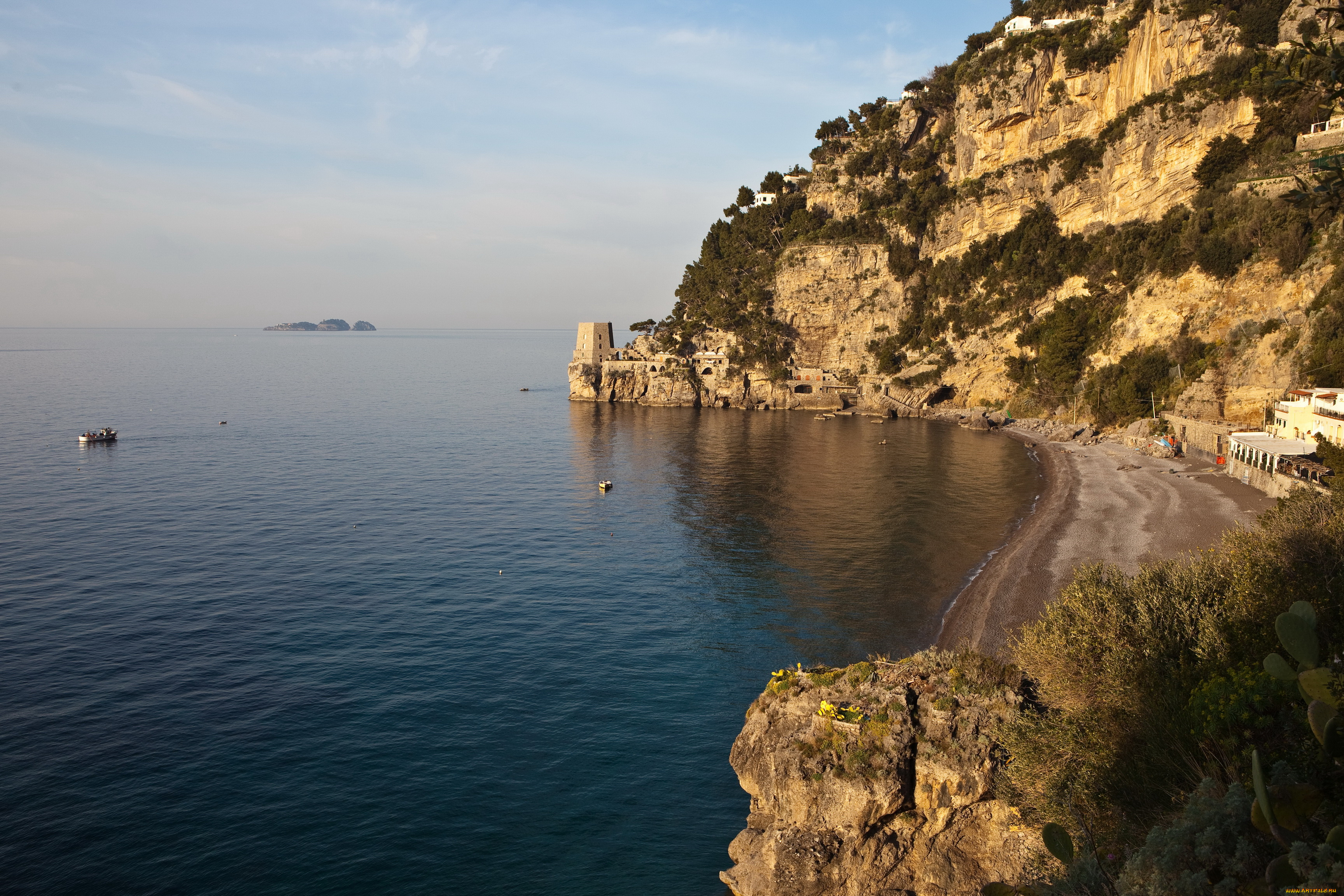 positano, италия, природа, побережье, обрыв, море