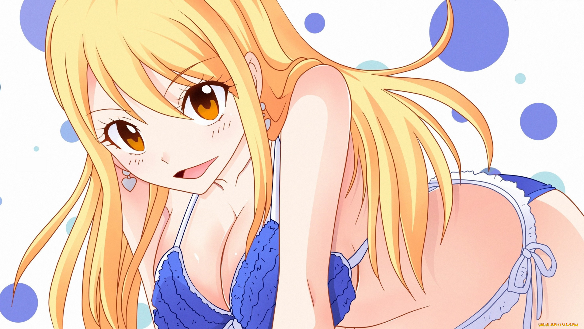 аниме, fairy, tail, взгляд, девушка, бикини, фон, heartfilia, lucy