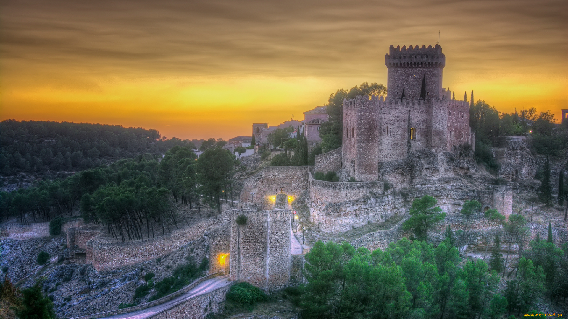 atardecer, en, el, castillo, de, alarcon, , cuenca-, espa&, 241, города, замки, испании, простор