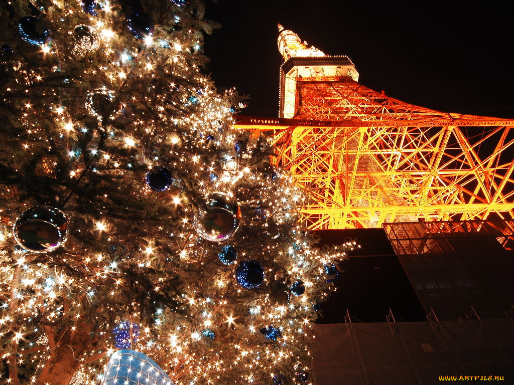 paris, праздничные, новогодние, пейзажи