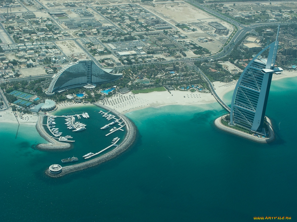 jumeirah, beach, hotel, and, burj, al, arab, города, дубаи, оаэ