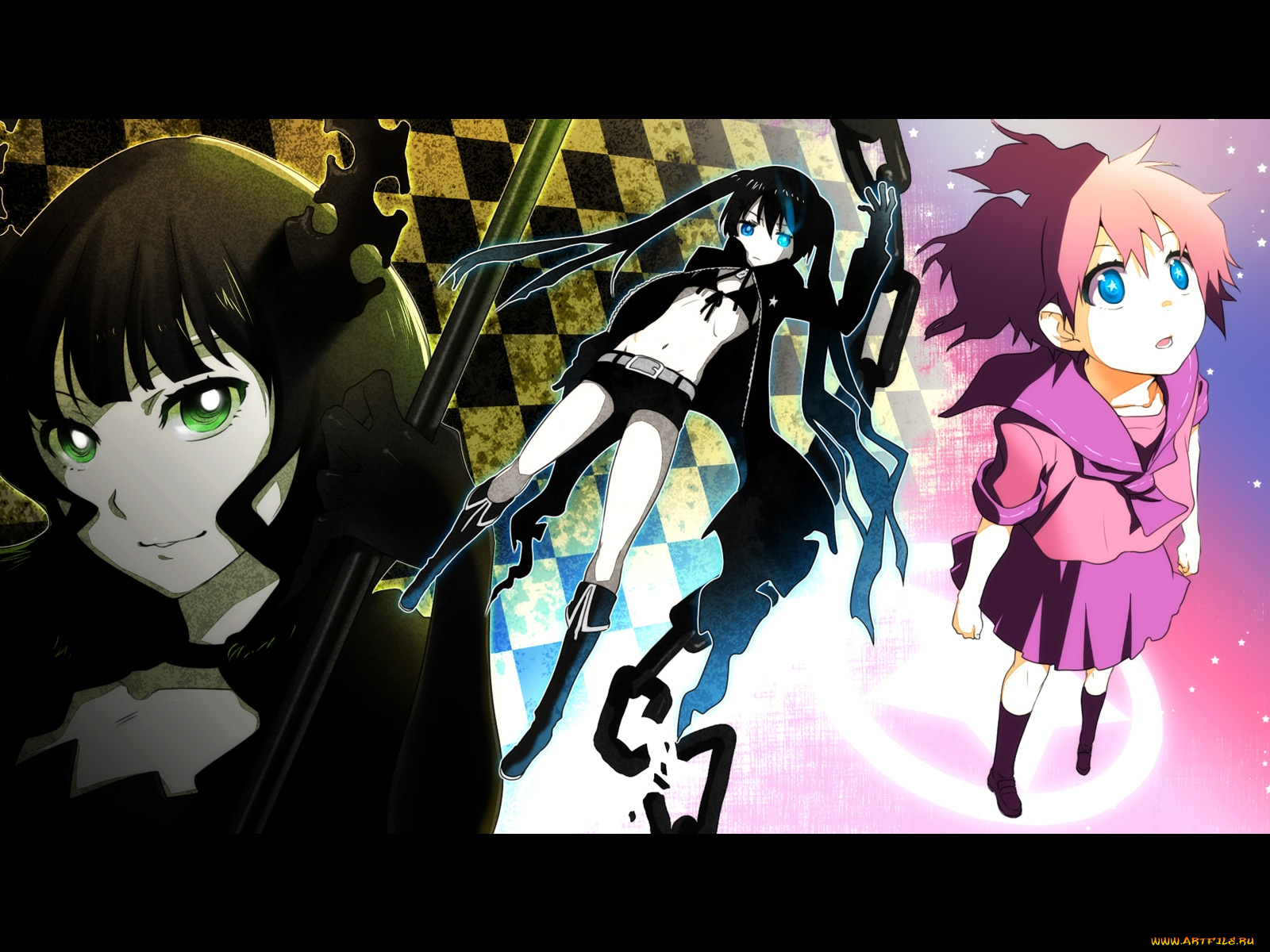 аниме, black, rock, shooter