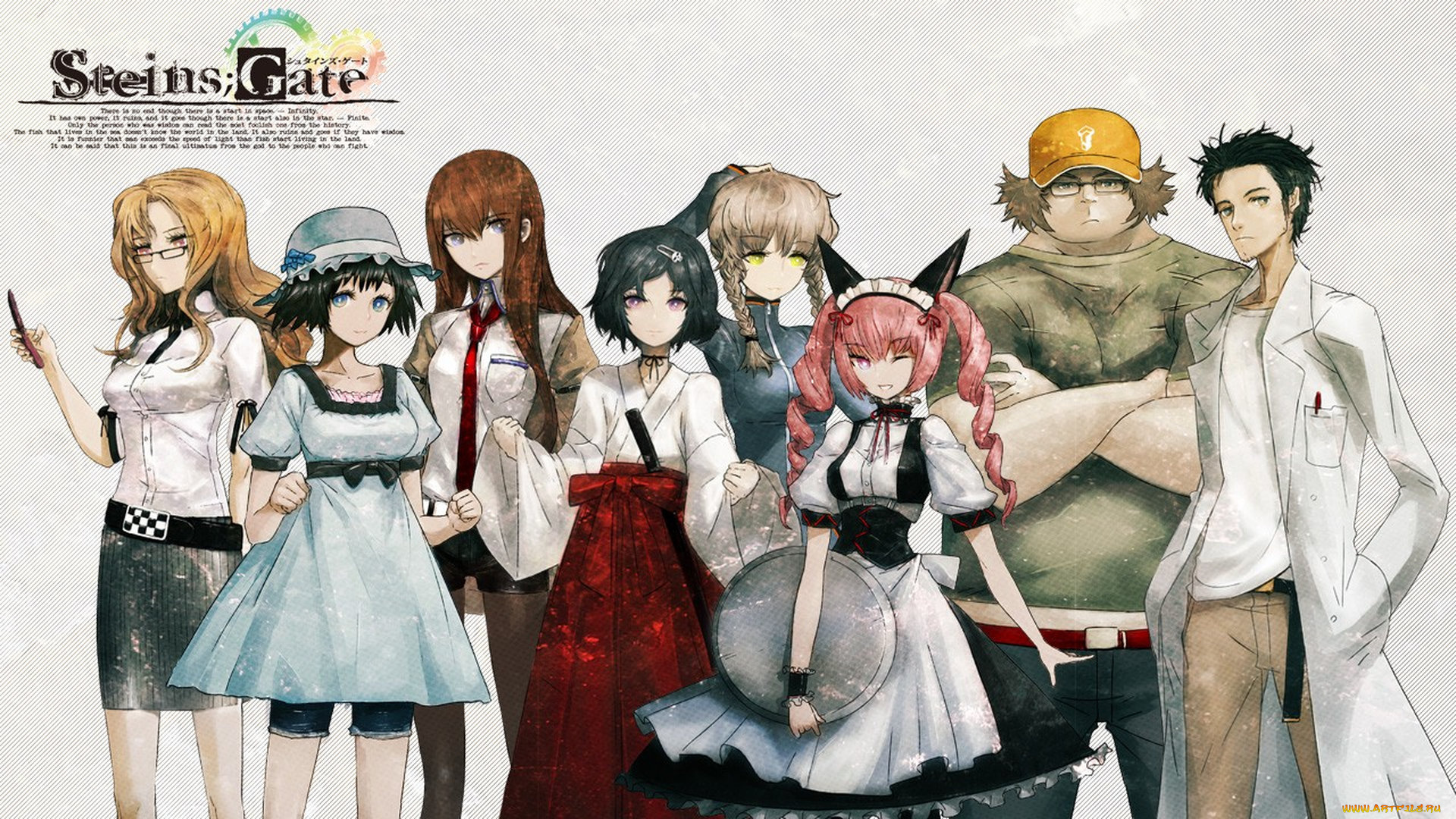 аниме, steins, gate, девушки