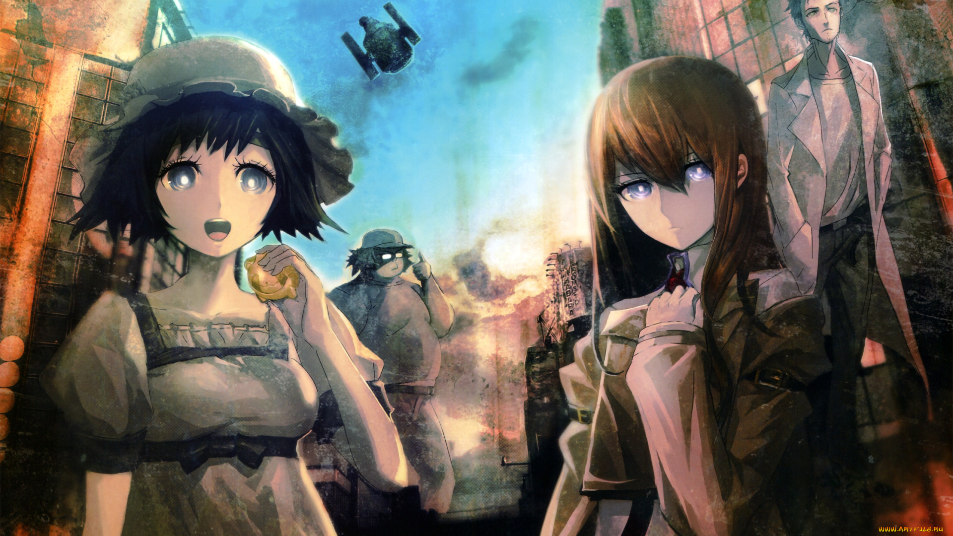 аниме, steins, gate, девушки