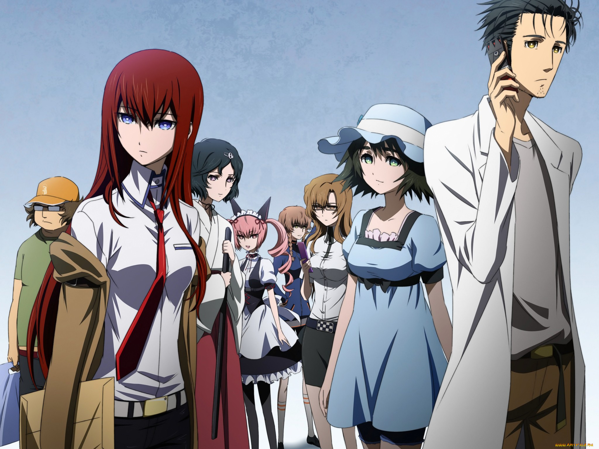 аниме, steins, gate, девушки