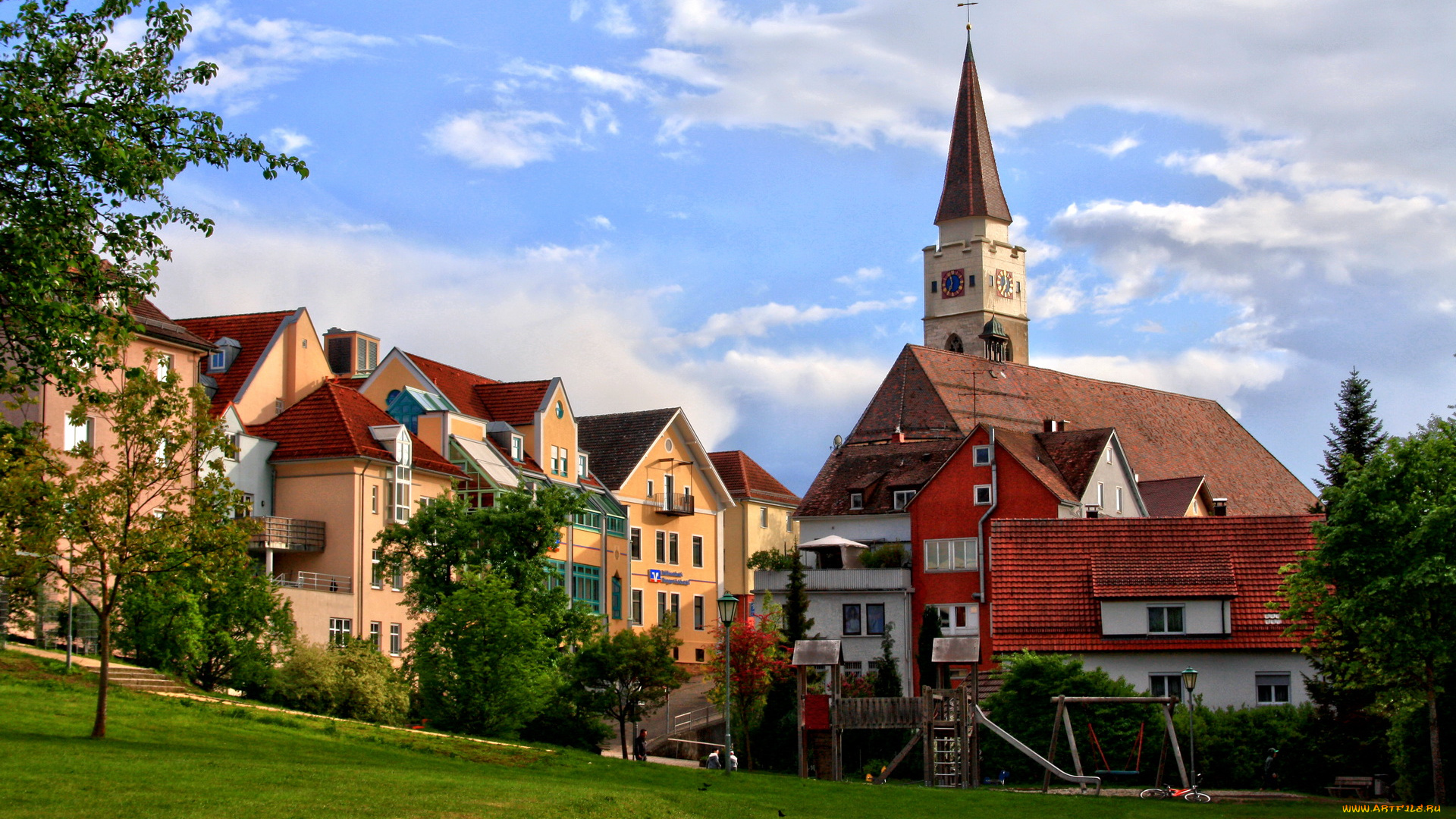 германия, эхинген, города, улицы, площади, набережные