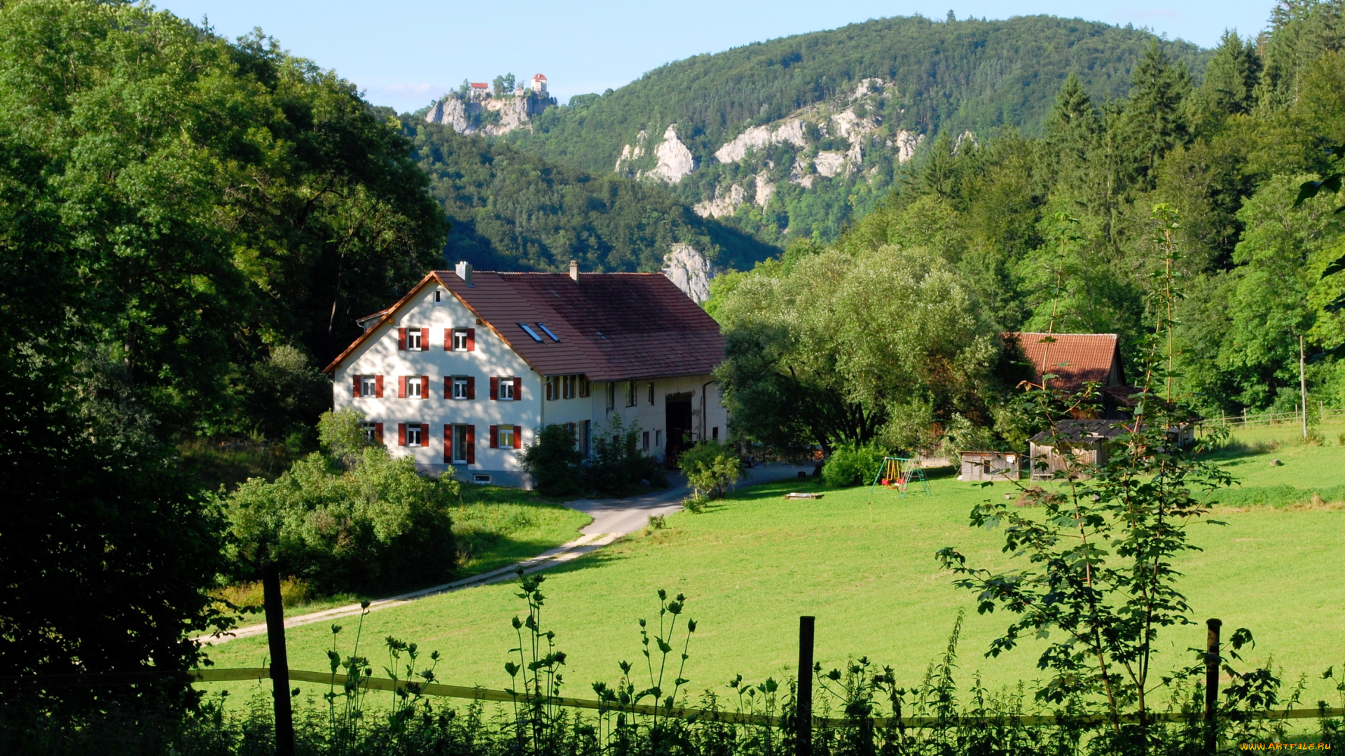 германия, фрайбург, разное, сооружения, постройки, дом, лес, пейзаж