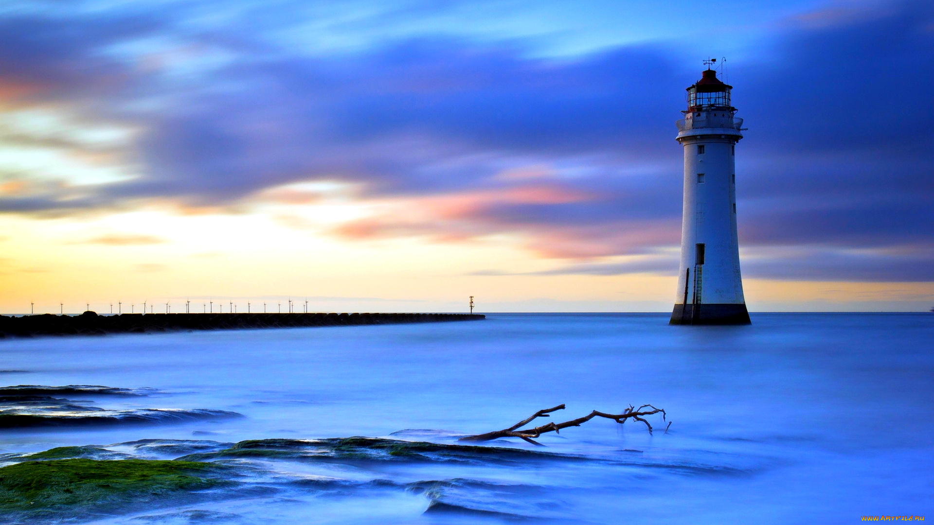 lighthouse, природа, маяки, штиль, море, маяк, берег