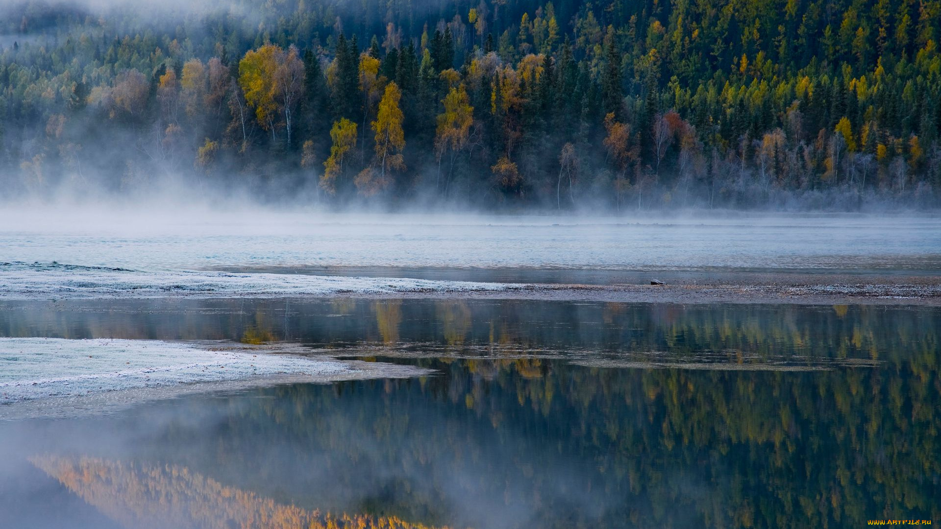 природа, реки, озера, река, зима, лес