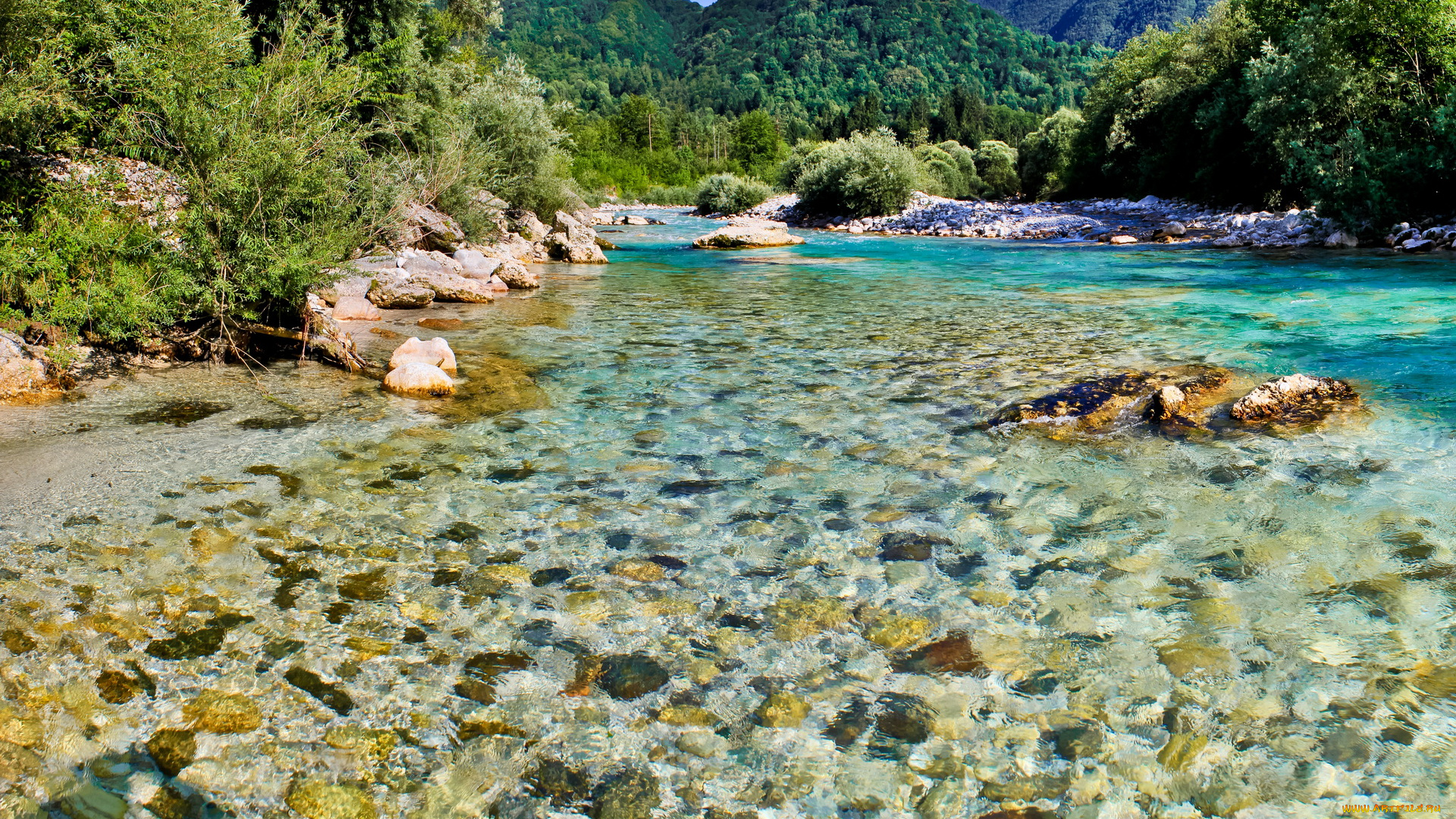 словения, bovec, река, соча, природа, реки, озера