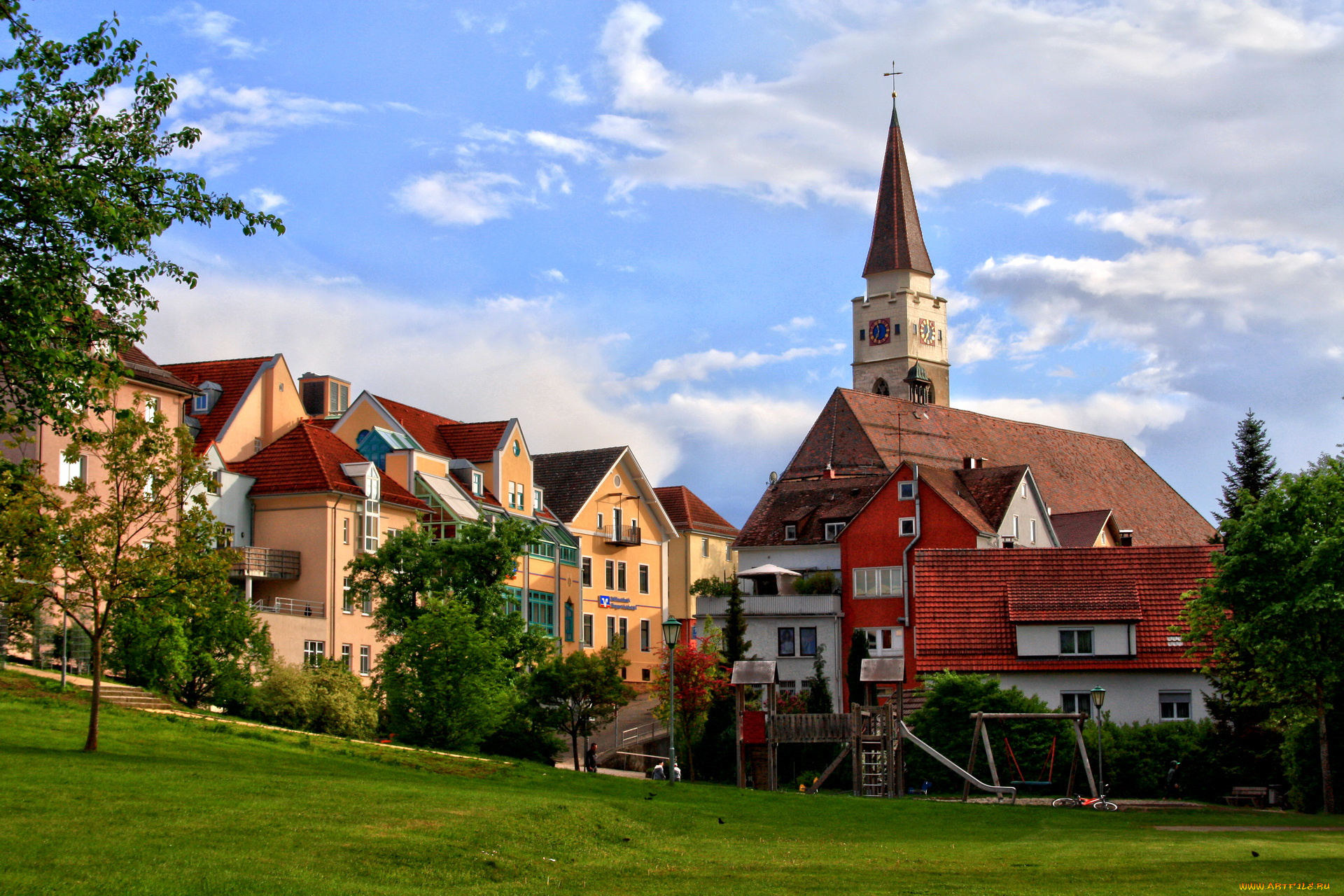 германия, эхинген, города, улицы, площади, набережные