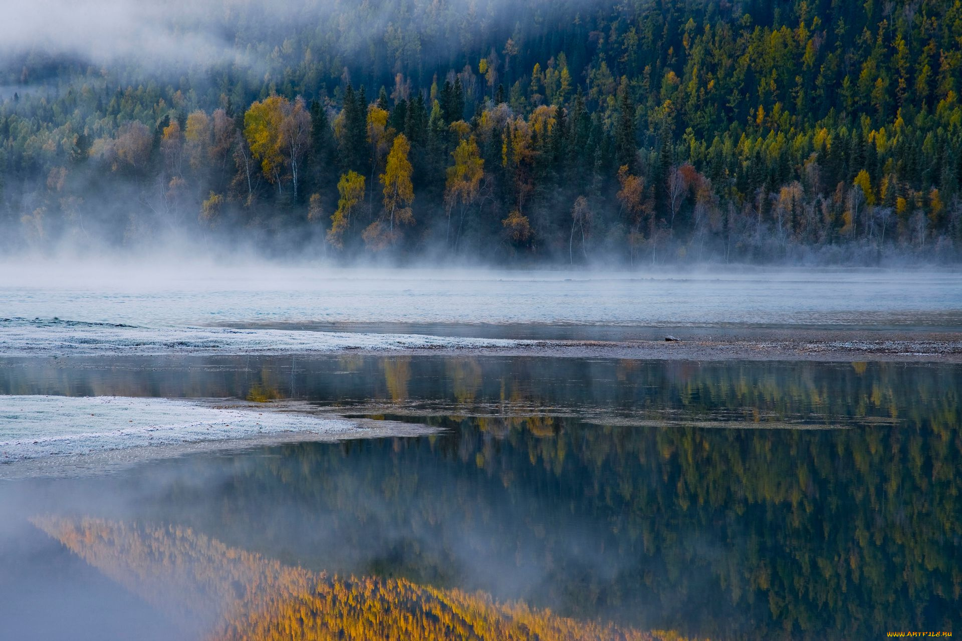 природа, реки, озера, река, зима, лес