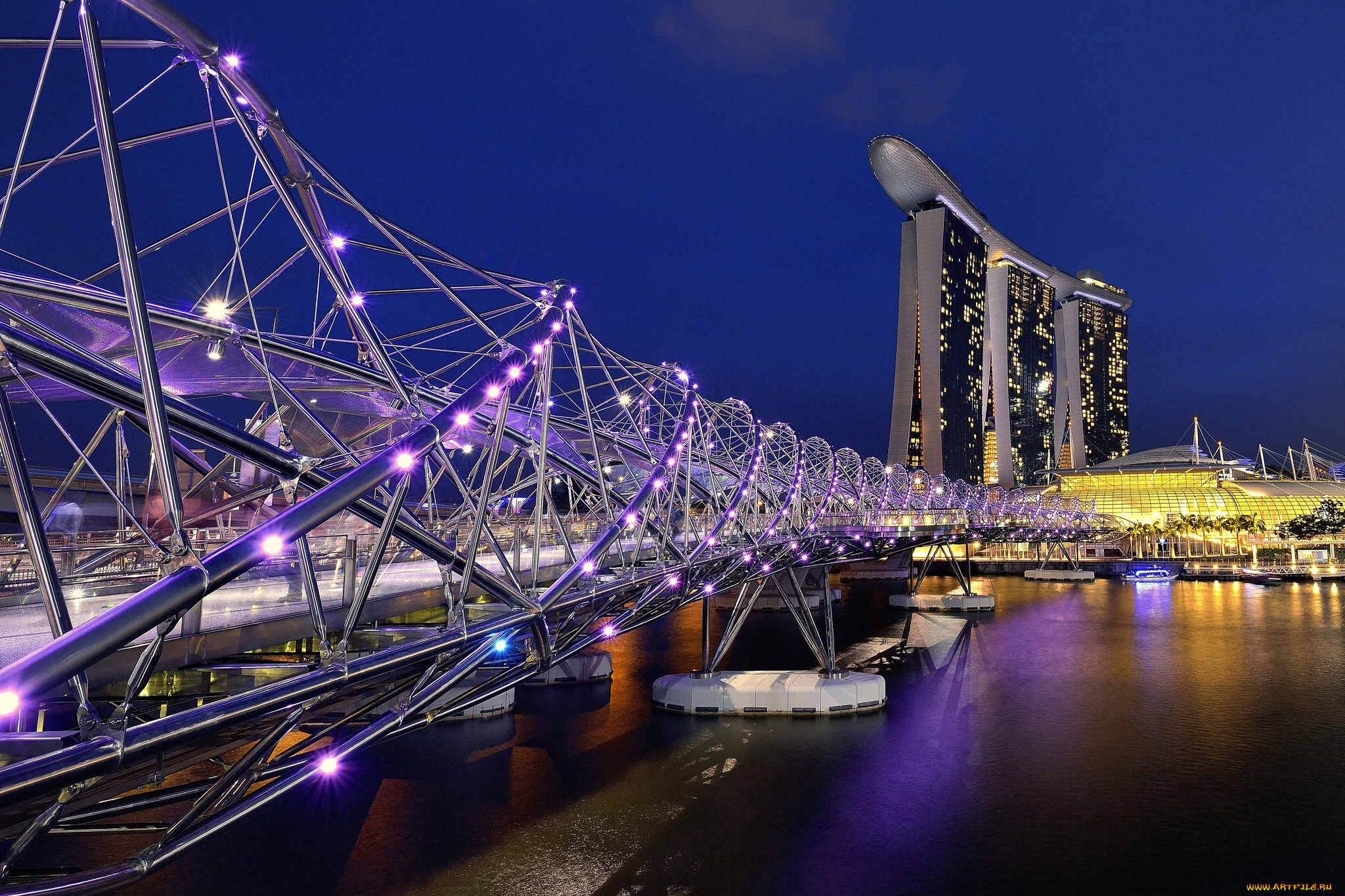 Сингапур мост огни ночь без смс