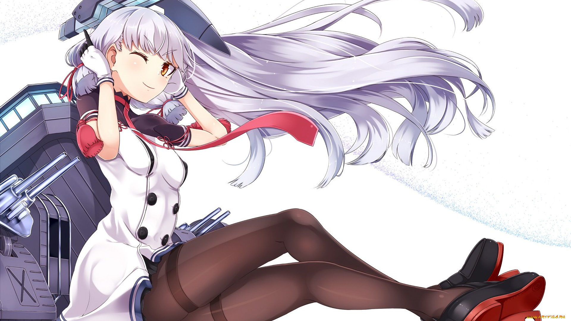 аниме, kantai, collection, девушка, фон, взгляд