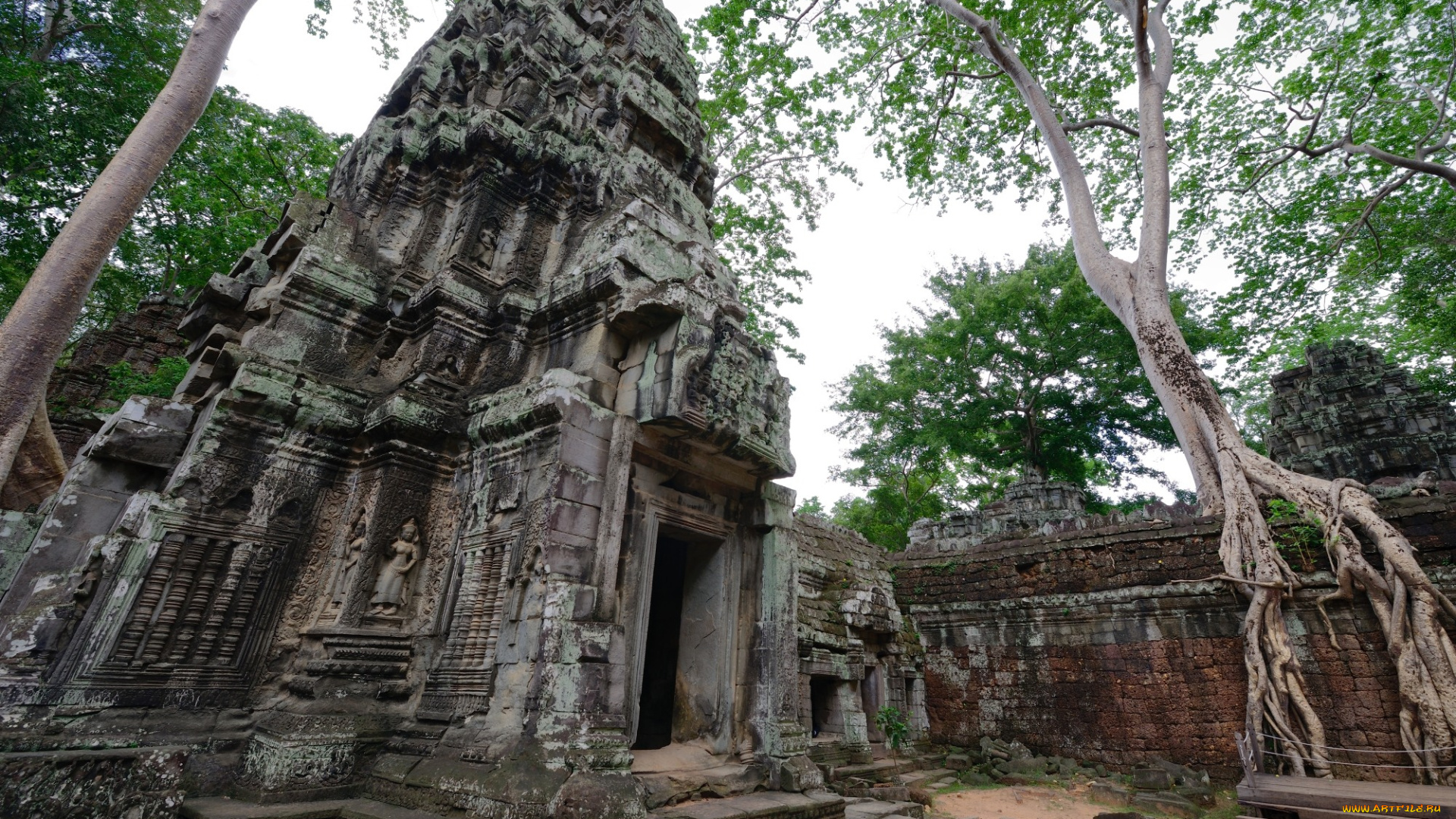 города, -, исторические, , архитектурные, памятники, пейзаж, камбоджа, храм, табу