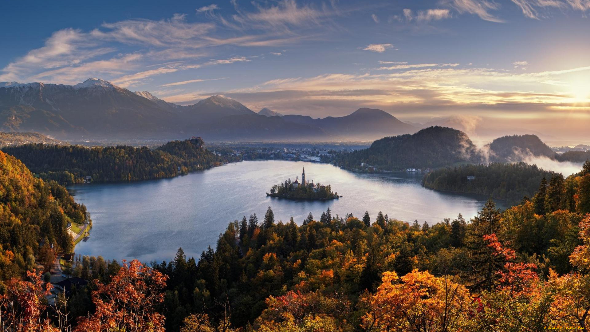 города, блед, , словения, bled, lake, озеро, блед, остров