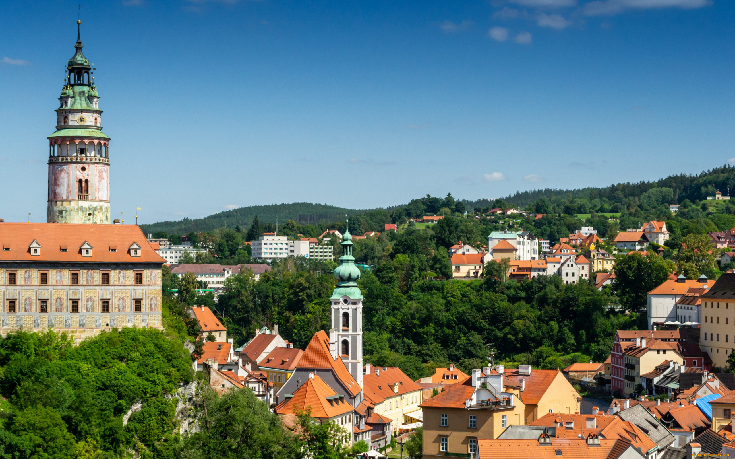 города, чески-крумлов, , чехия, панорама