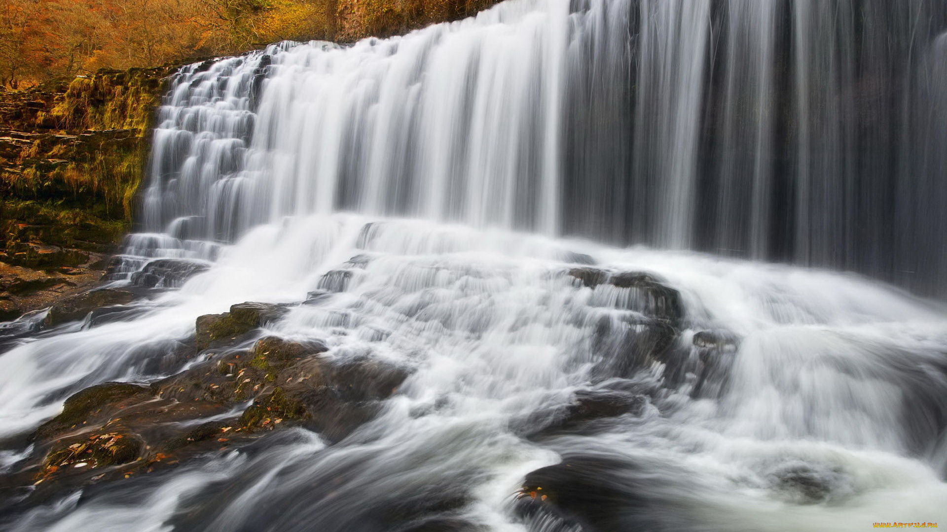 природа, водопады, вода, камни