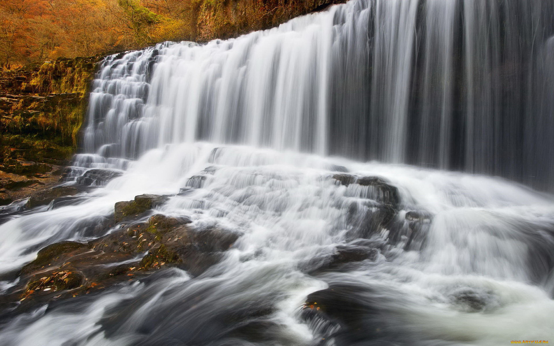 природа, водопады, вода, камни