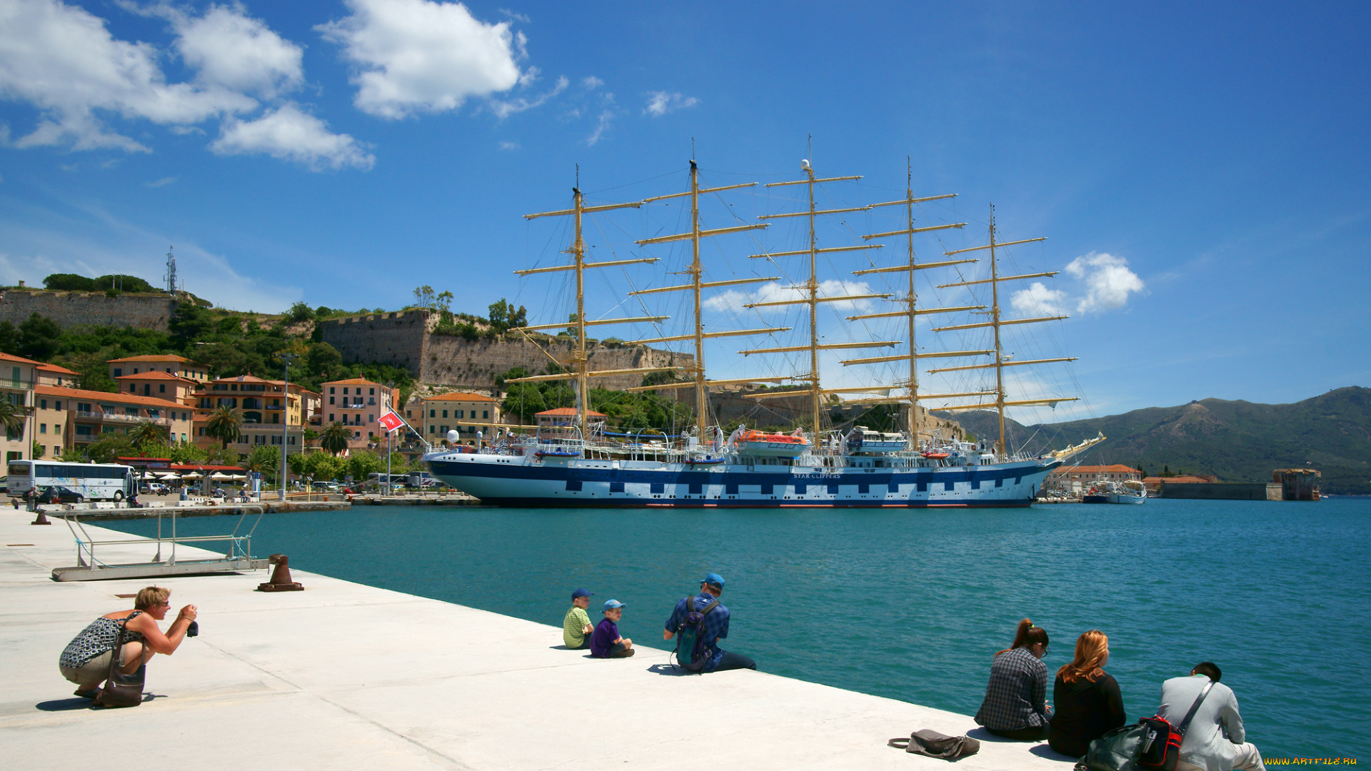 royal, clipper, корабли, парусники, portoferraio, tuscany, italy, elba, island, портоферрайо, тоскана, италия, остров, эльба, порт, набережная, гавань