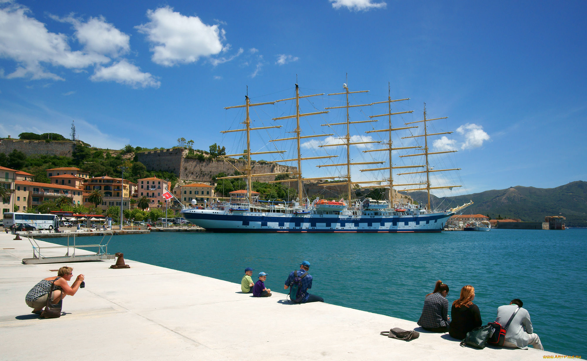 royal, clipper, корабли, парусники, portoferraio, tuscany, italy, elba, island, портоферрайо, тоскана, италия, остров, эльба, порт, набережная, гавань