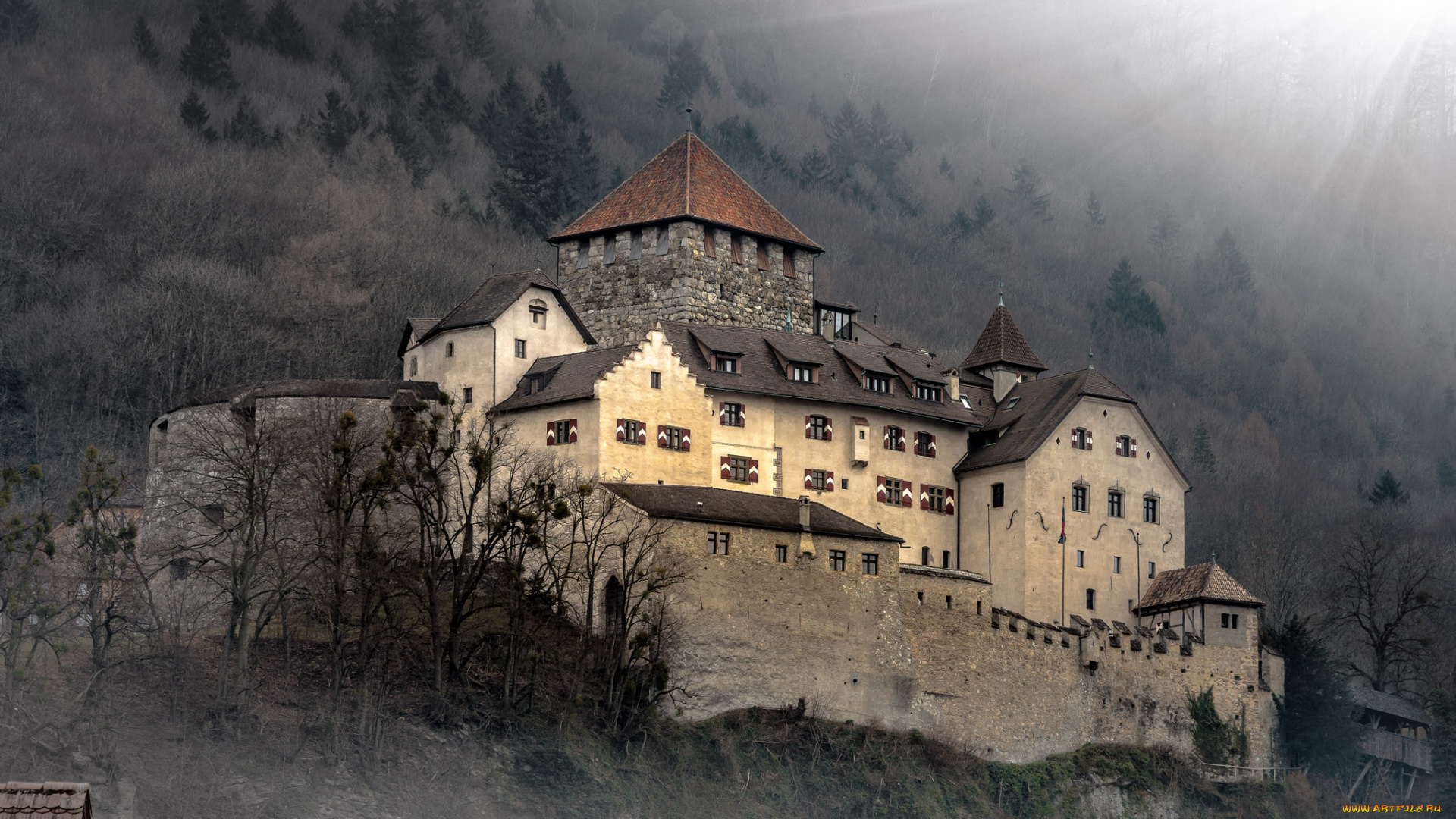 schloss, vaduz, in, liechtenstein, города, -, дворцы, , замки, , крепости, горы, замок