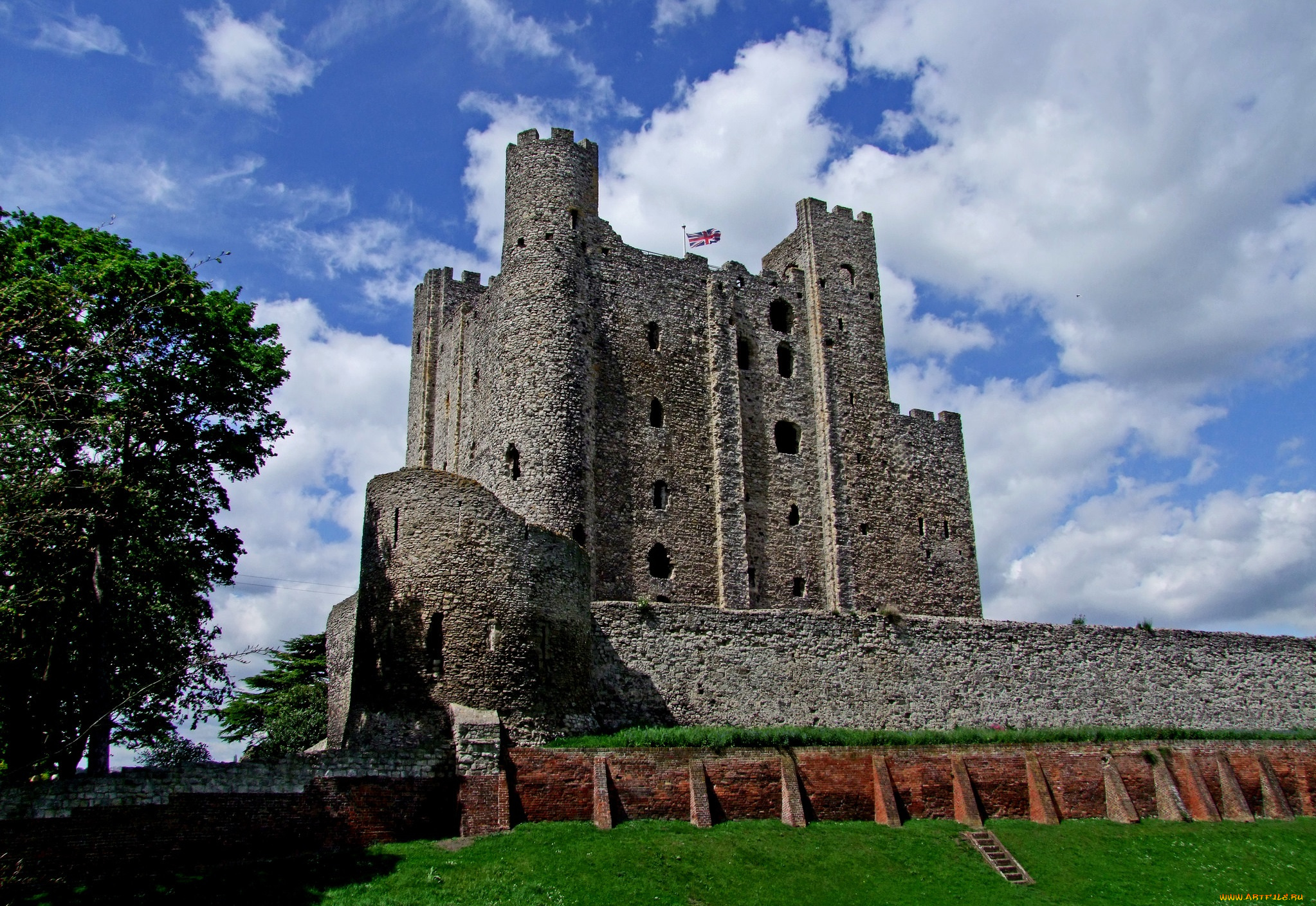 rochester, castle, города, замки, англии, цитадель, замок