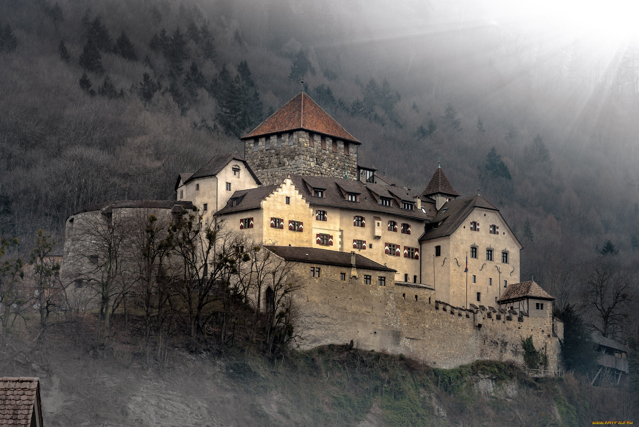 schloss, vaduz, in, liechtenstein, города, -, дворцы, , замки, , крепости, горы, замок