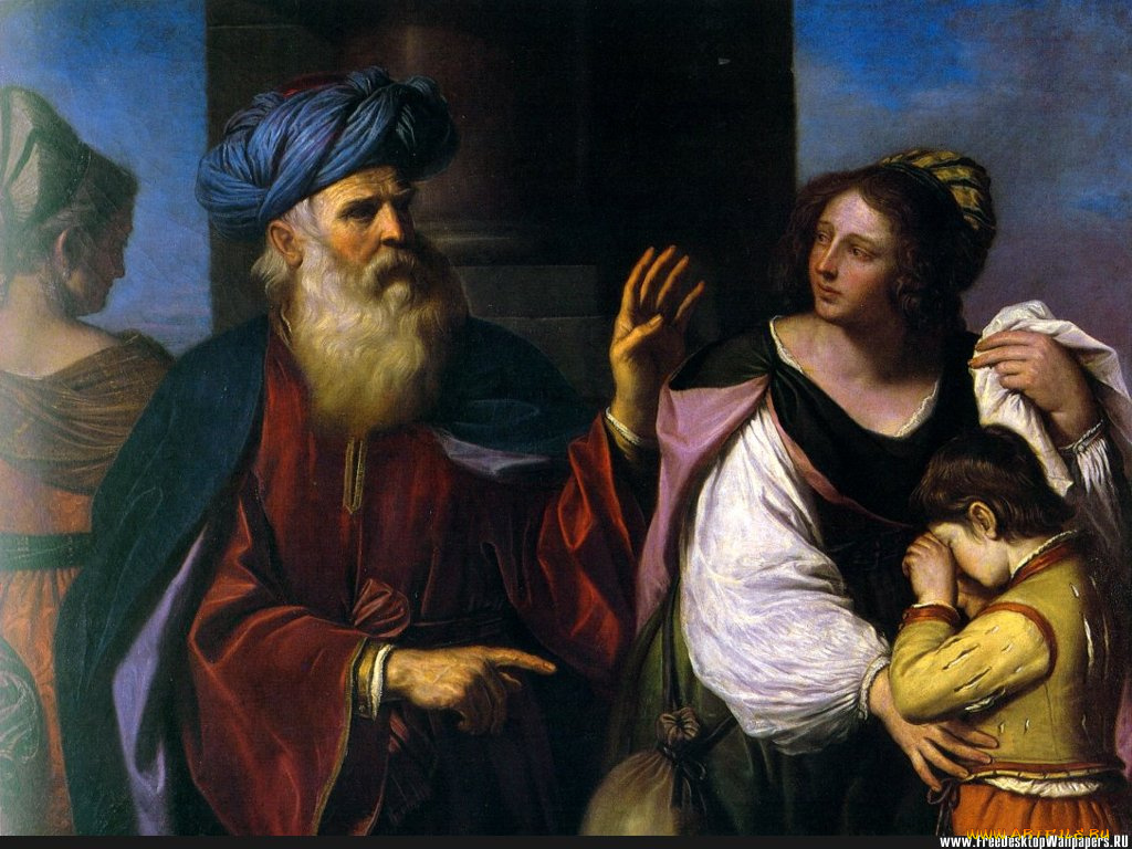 abraham, casting, out, hagar, and, ishmael, рисованные, guercino