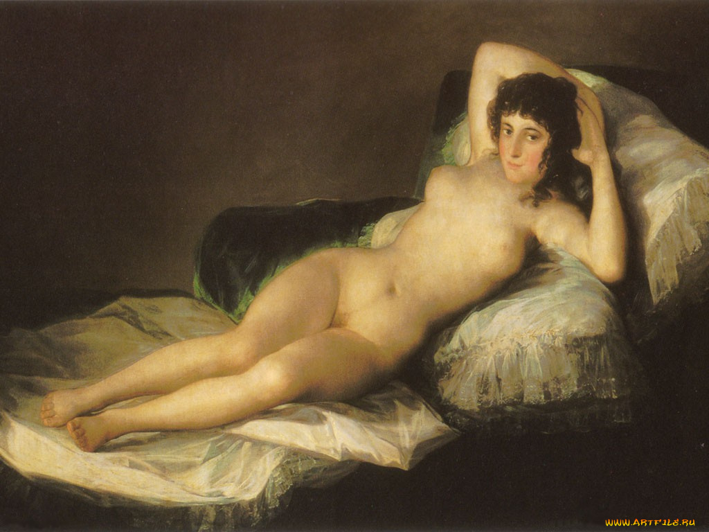 la, maja, desnuda, обнаженная, маха, рисованные, francisco, goya