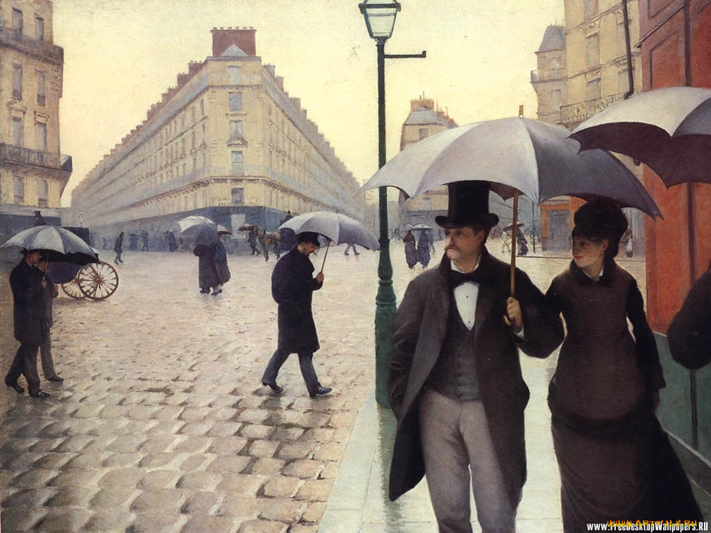 paris, street, rainy, day, рисованные, gustave, caillebotte