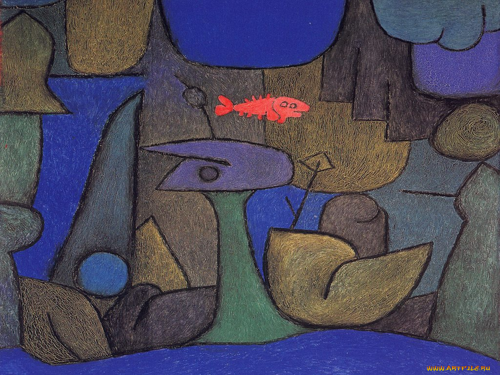 underwater, garden, рисованные, paul, klee