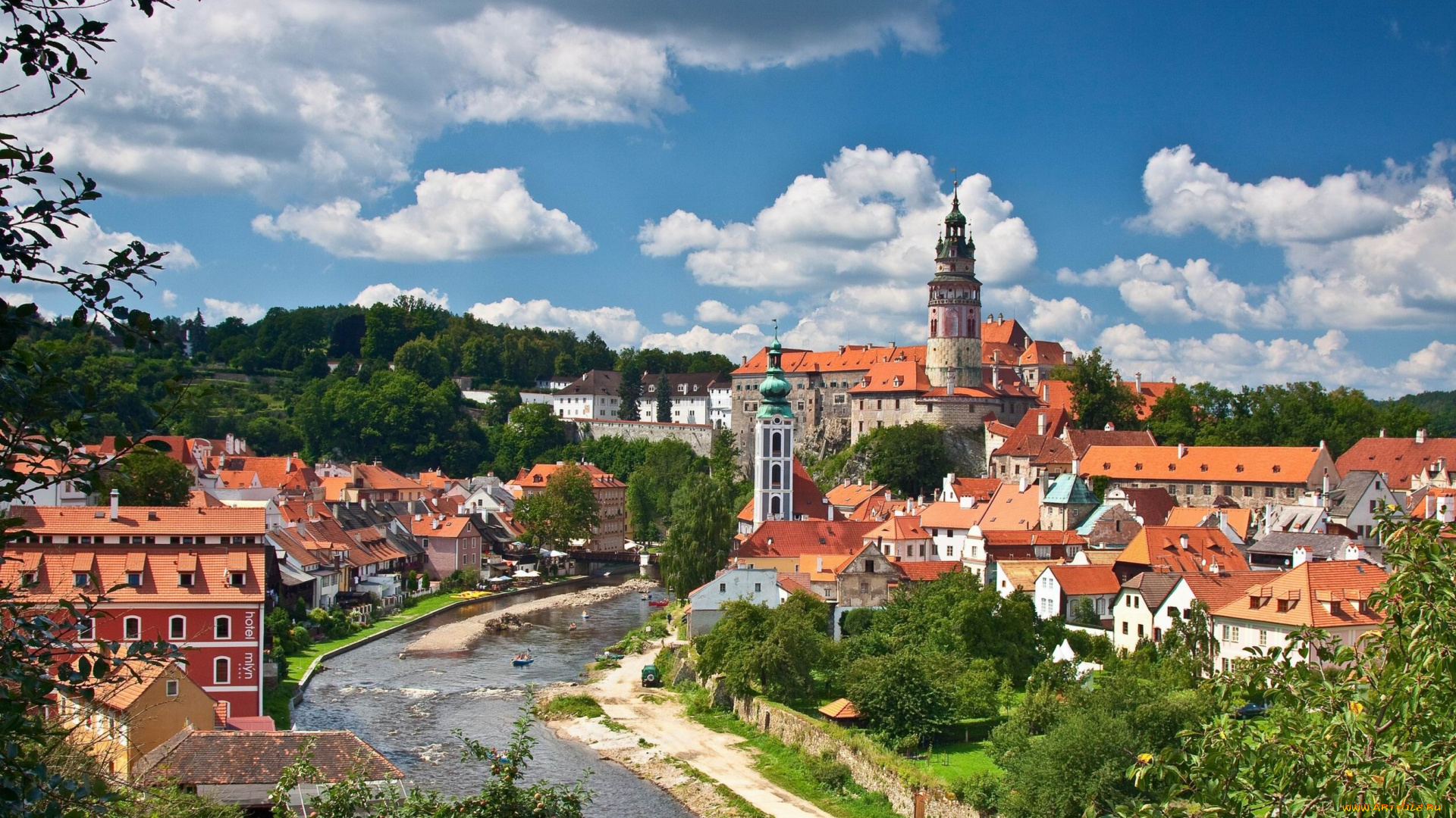 268, esk&, 253, krumlov, czech, republic, города, панорамы, здания, Чехия, Чески-крумлов, cesky, влтава, река