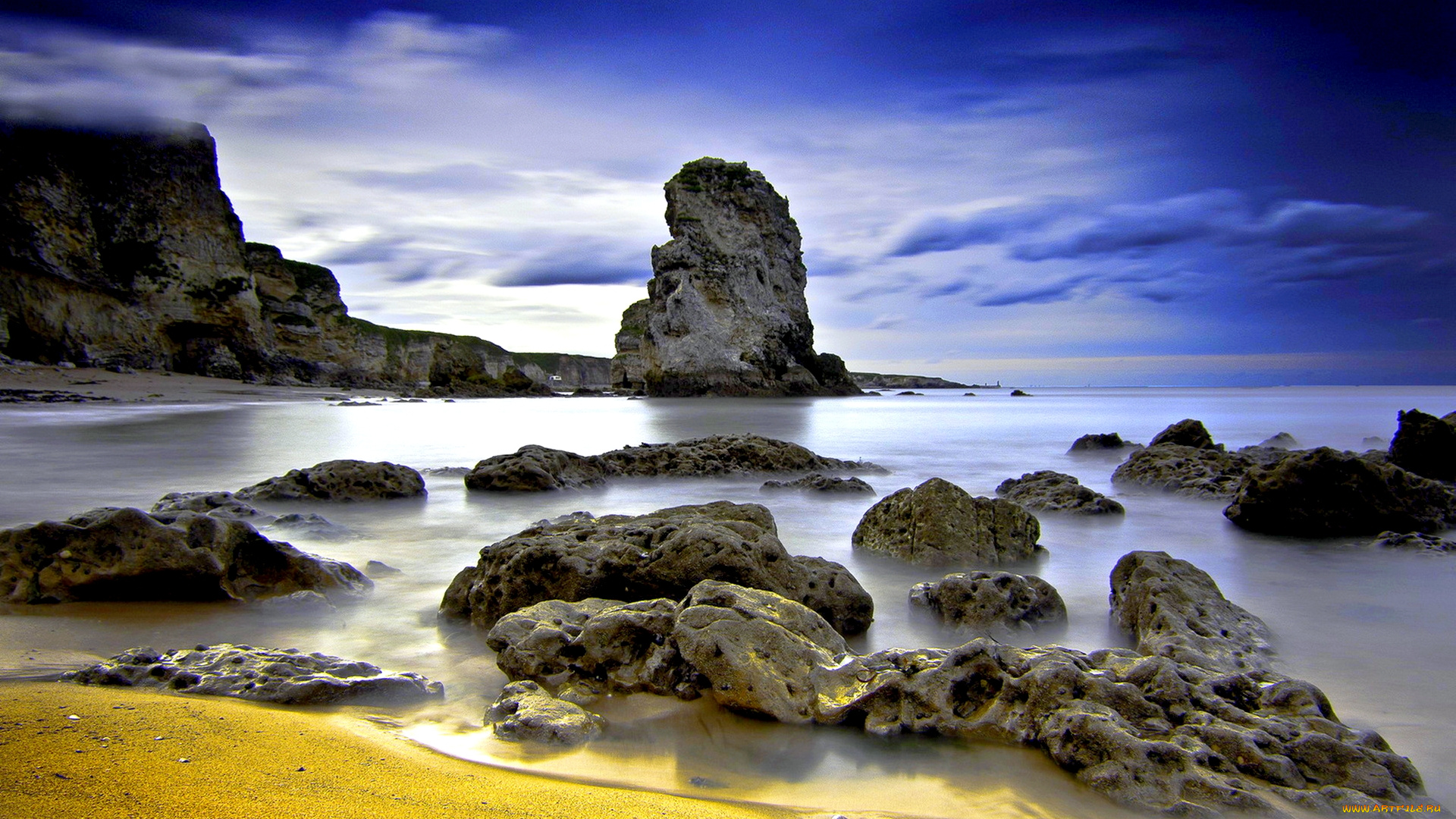 природа, побережье, океан, пляж, скалы, камни, песок